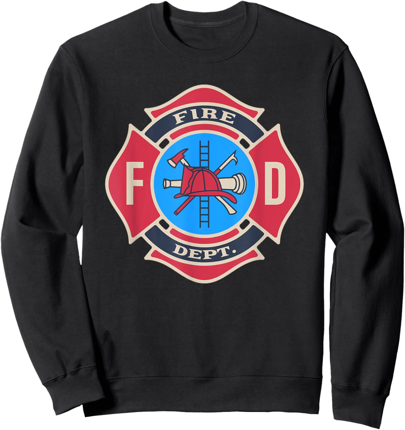 Fire Department Logo Uniform Fireman Firefighter Costume Sweatshirt - Sweatshirt | Black