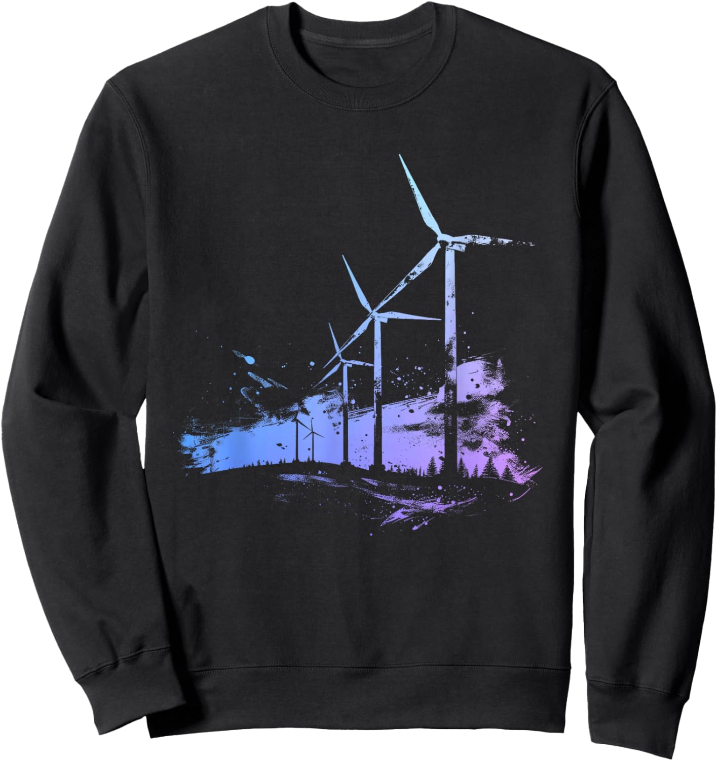 Windkraftfarm Windmill Turbine Renewable energy Sweatshirt - Sweatshirt | Black