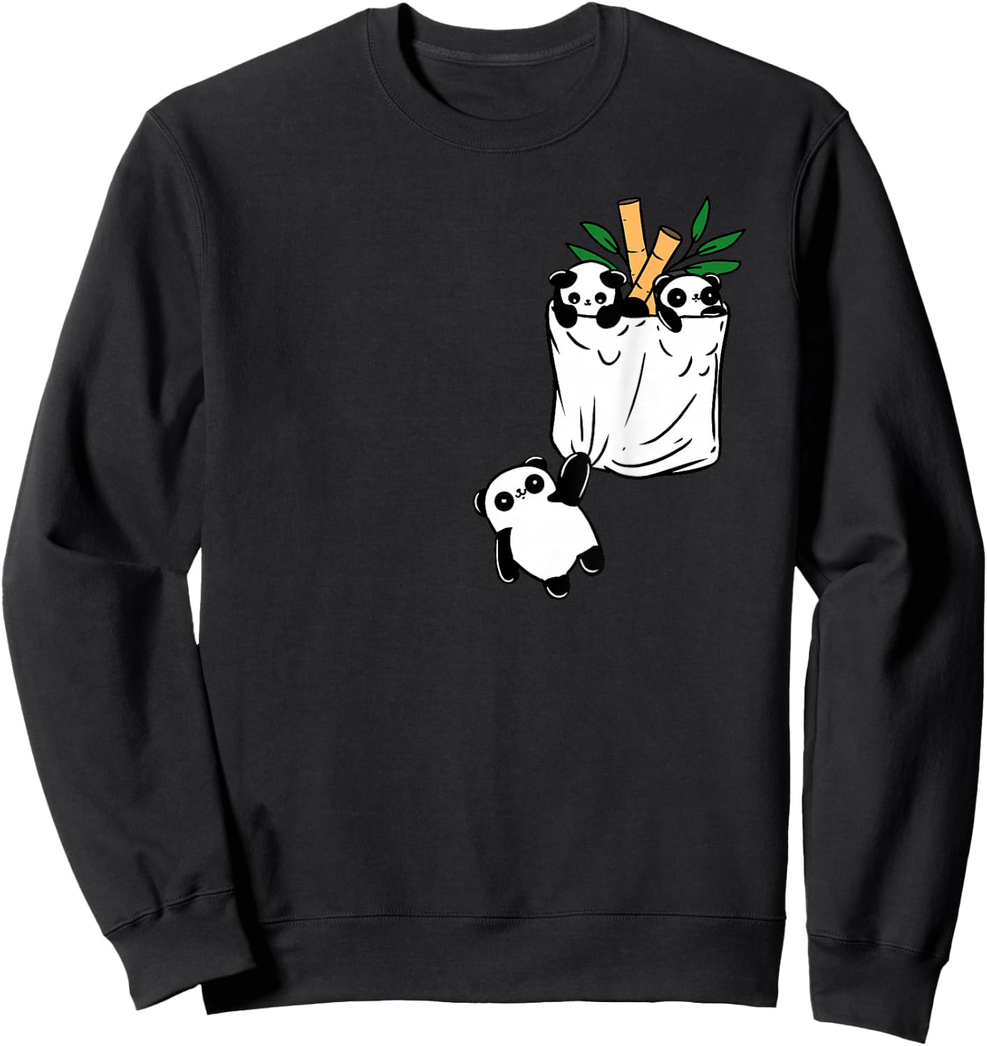 Panda In Pocket Panda Lover Sweatshirt - Sweatshirt | Black