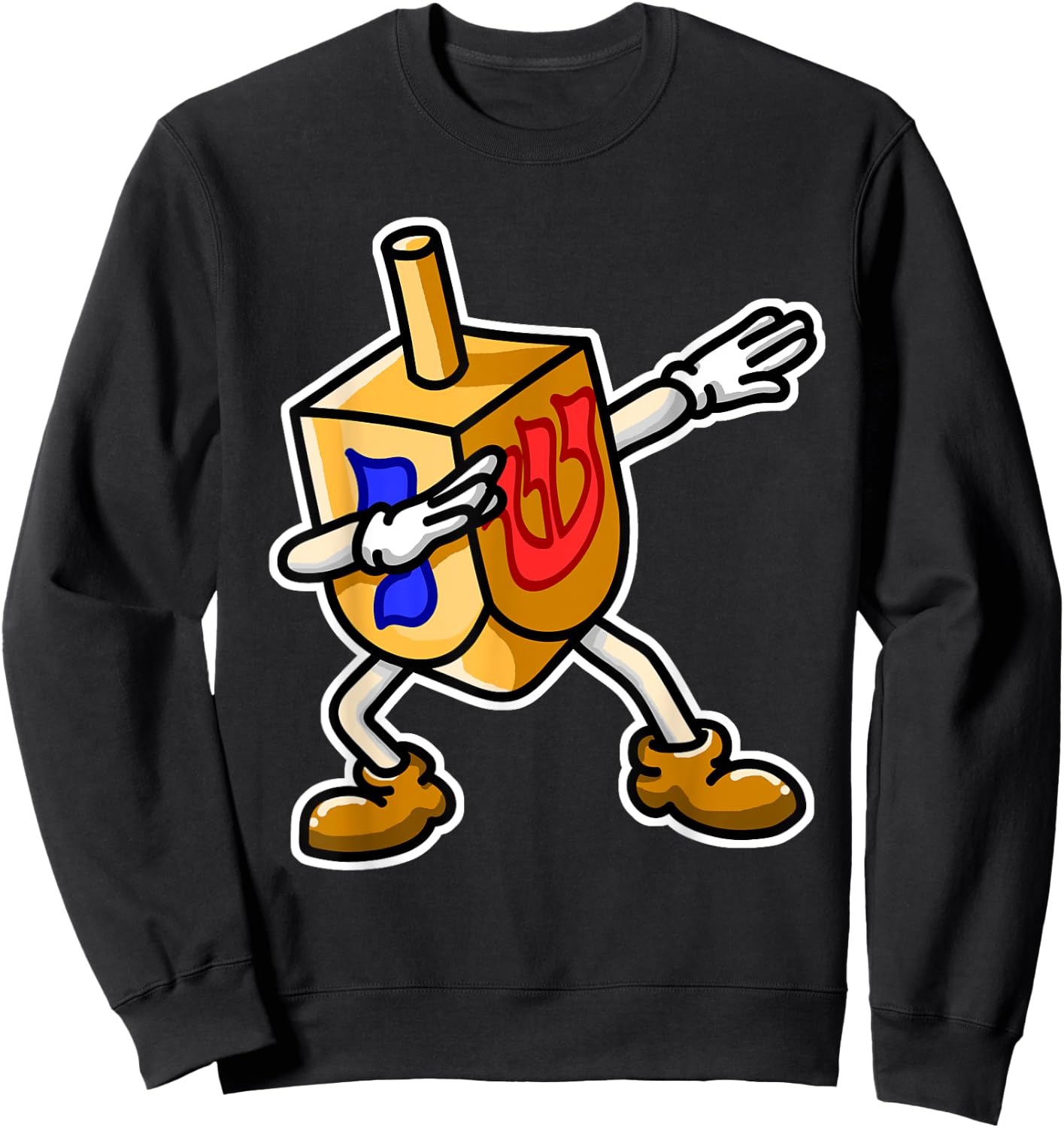 Dabbing Dreidel Shirt, Funny Chanukah Gifts for Kids, Dab Sweatshirt - Sweatshirt | Black