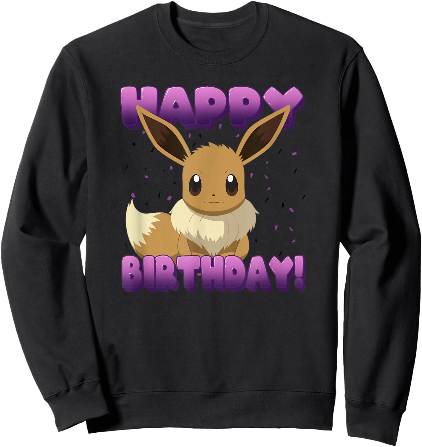 Pokémon Birthday Eevee Big Face Happy Birthday Sweatshirt - Sweatshirt | Black