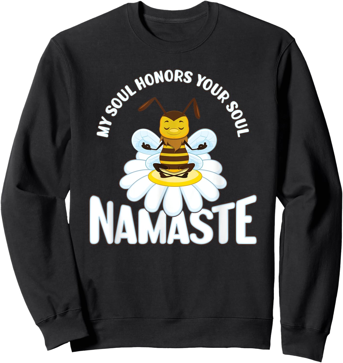 Yoga Namaste Bee Mandala Chakra Spiritual Meditation Karma Sweatshirt - Sweatshirt | Black