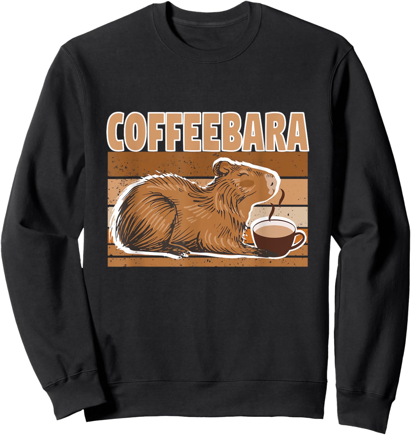 Coffeebara - Capybara Pet Fans Coffee with Capybara Sweatshirt - Sweatshirt | Black