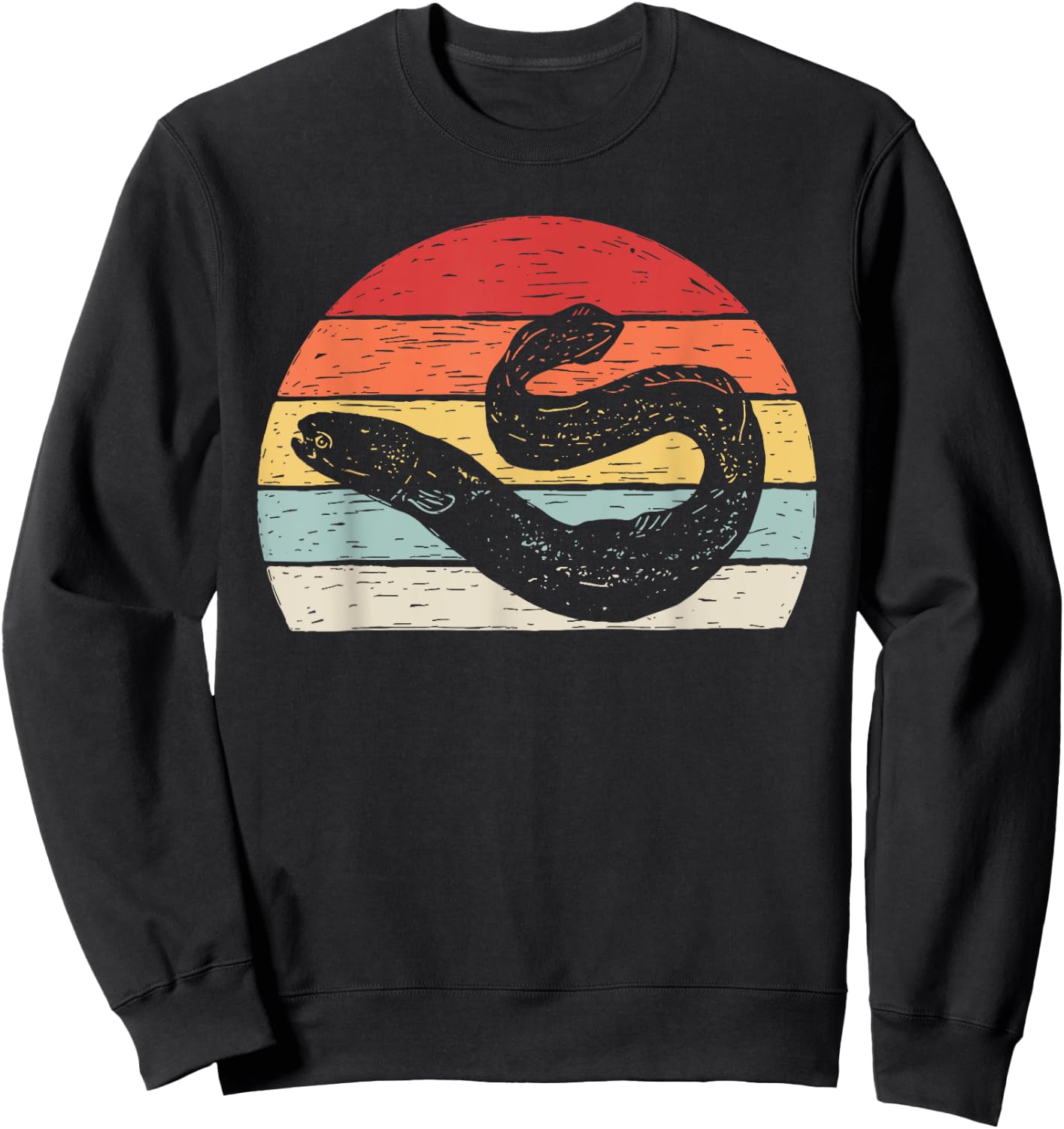 Vintage Retro Electric Eel Electric Fish Sweatshirt - Sweatshirt | Black