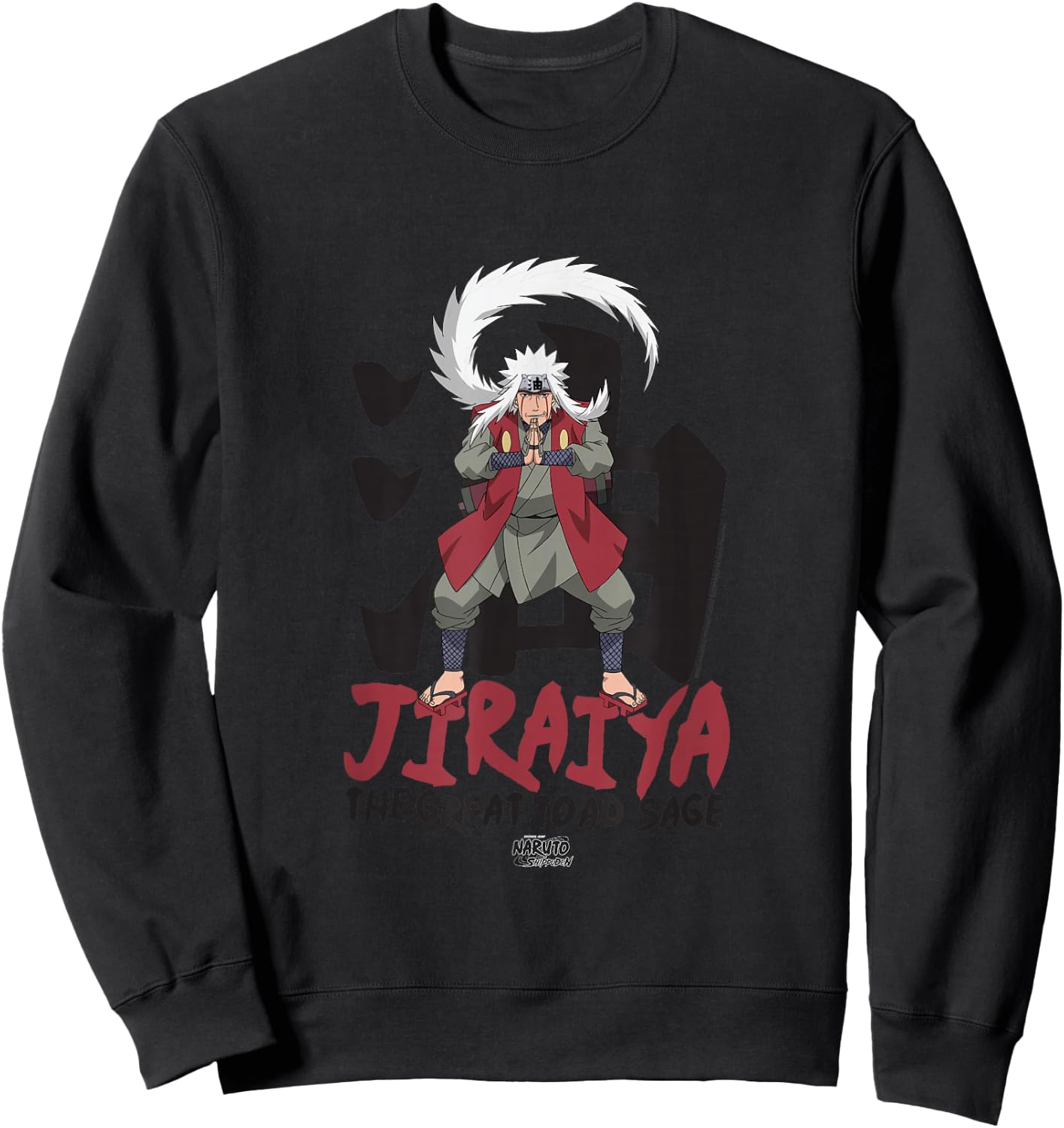 Naruto Shippuden Jiraiya Large Toad Sage with Kanji Anime Sweatshirt - Sweatshirt | Black