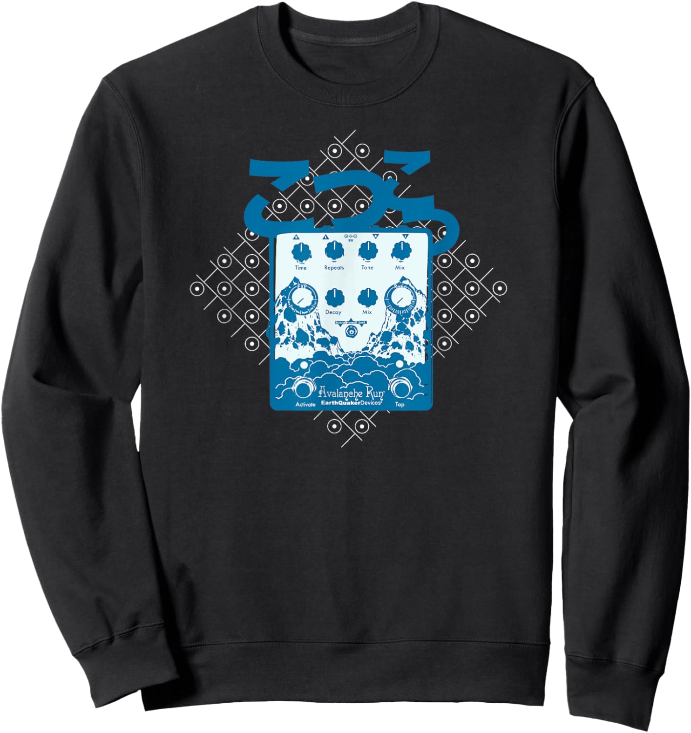 Kotsu Kotsu + Avalanche Run :: Music, Guitar Pedal, Creative Sweatshirt - Sweatshirt | Black