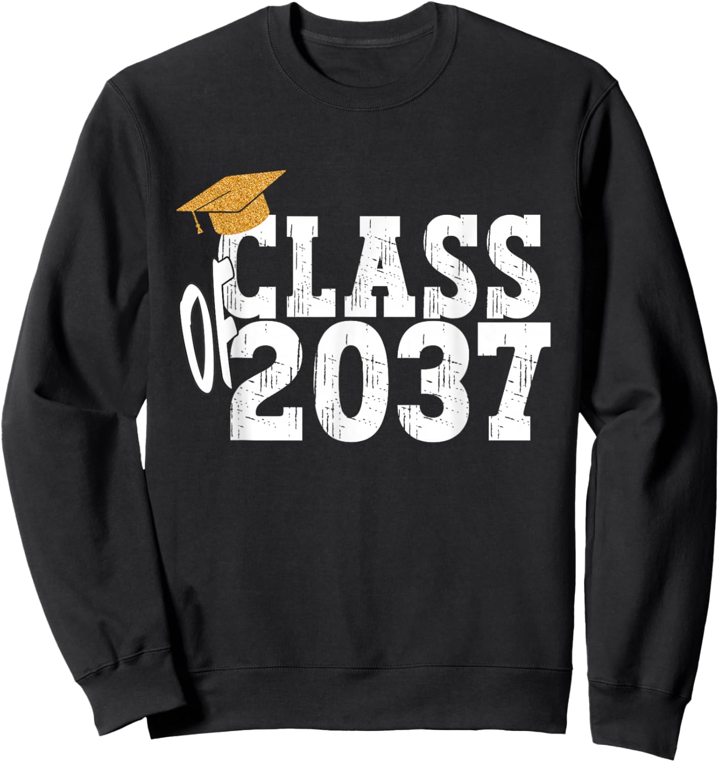 Class of 2037 Grow With Me Boy Girl First Day of Graduation Sweatshirt - Sweatshirt | Black