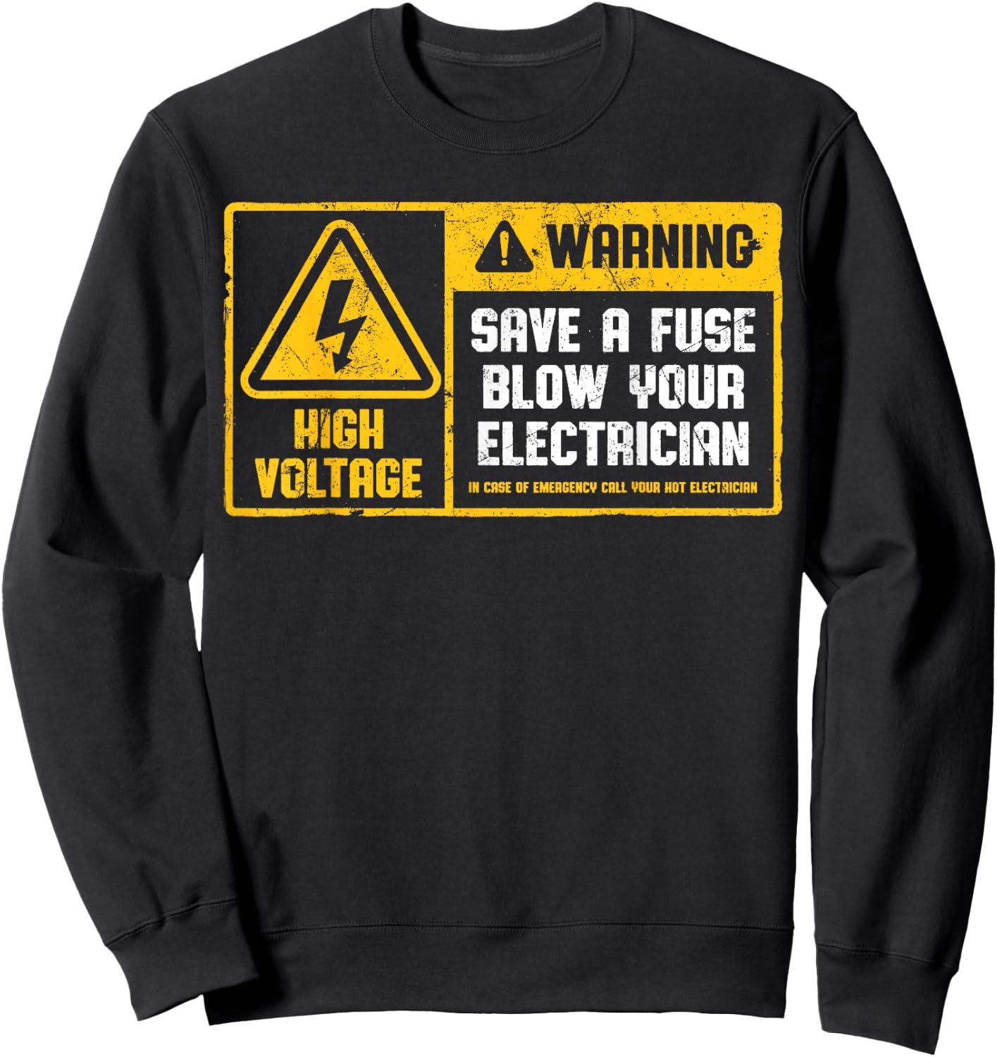 Electrician Save A Fuse Funny Lineman Wireman Retro Vintage Sweatshirt - Sweatshirt | Black
