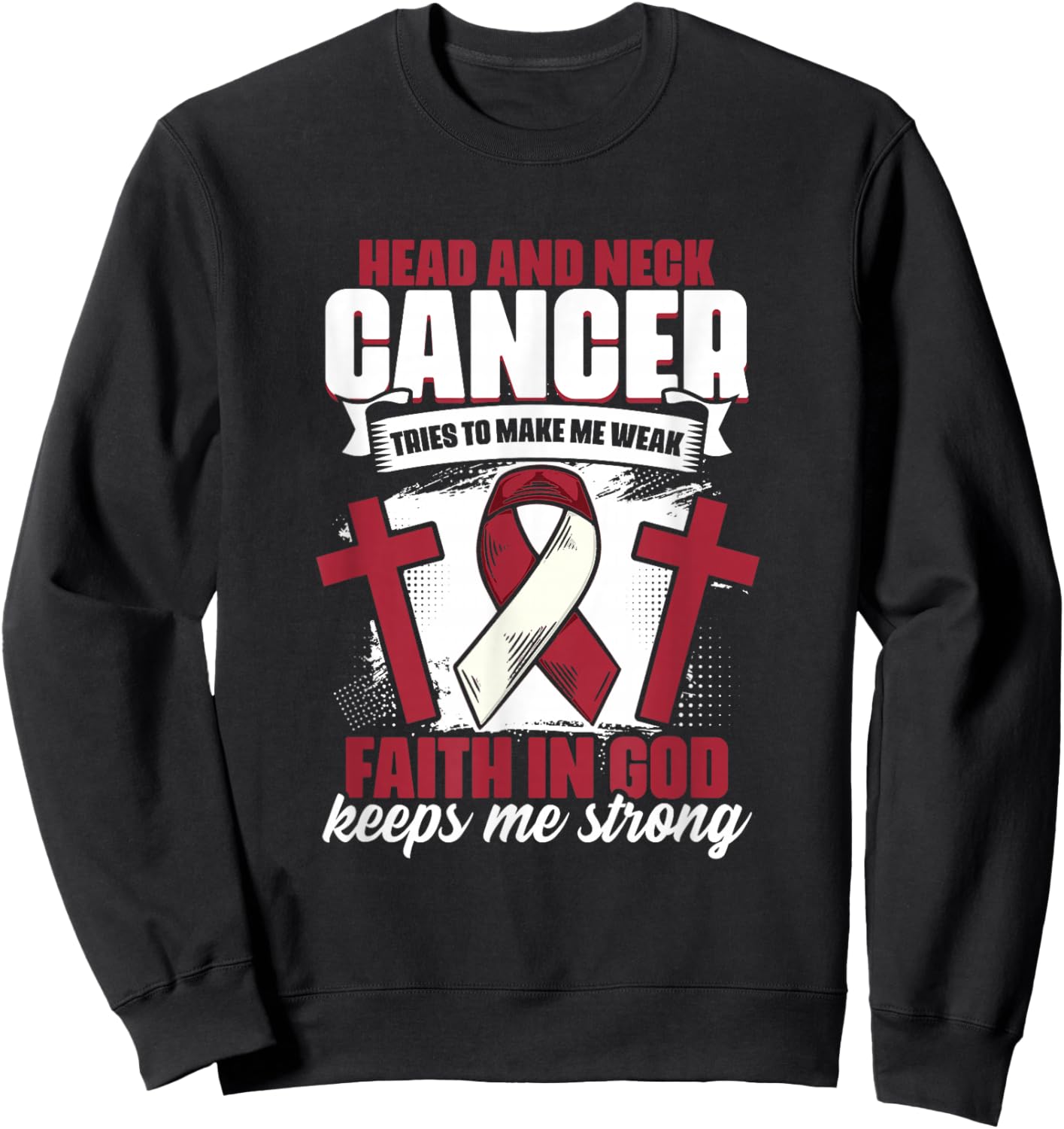 Faith In God - Oral Throat Head And Neck Cancer Awareness Sweatshirt - Sweatshirt | Black
