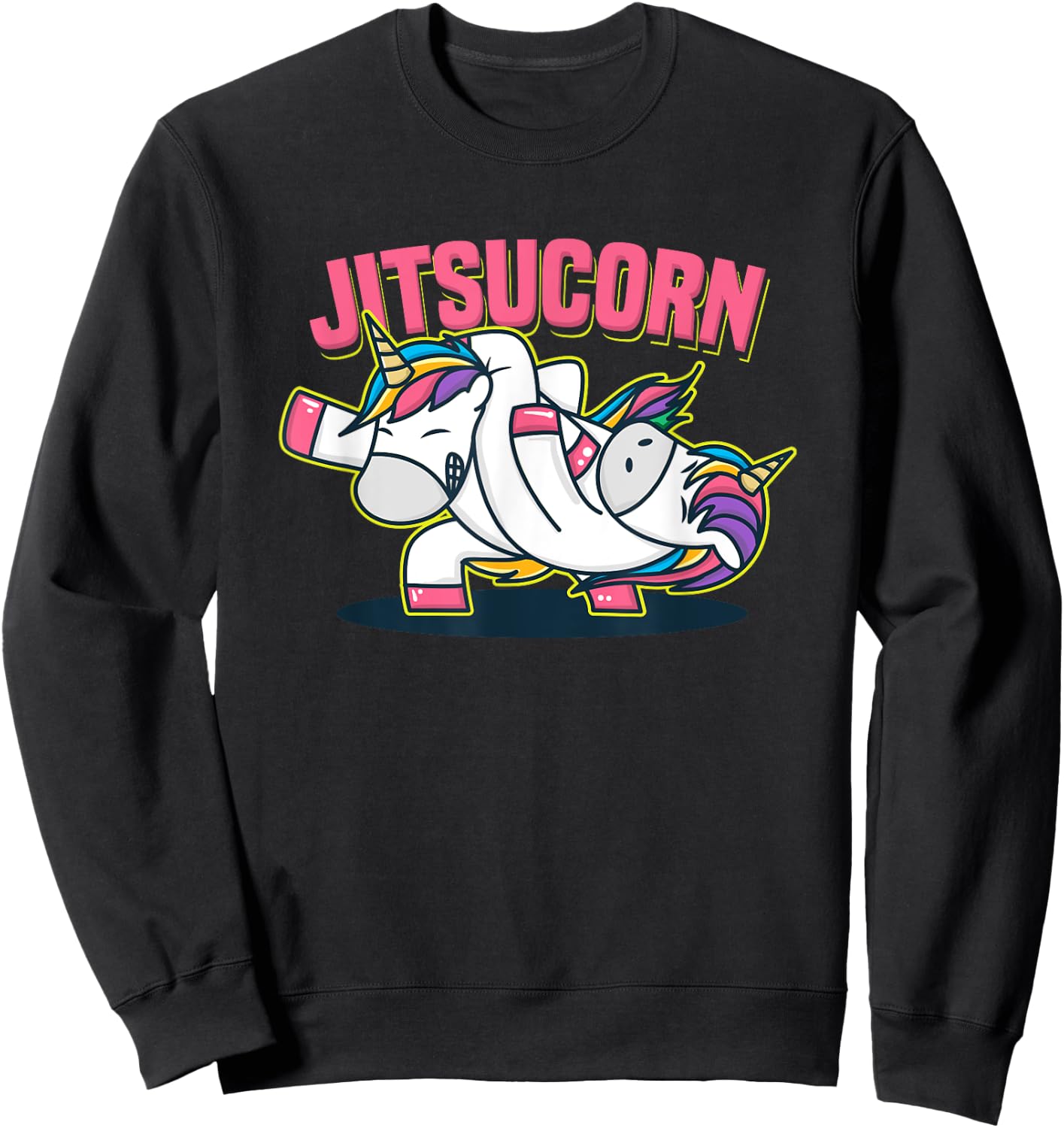 Funny Jiu Jitsu Cute Unicorn Self Defense Sweatshirt - Sweatshirt | Black