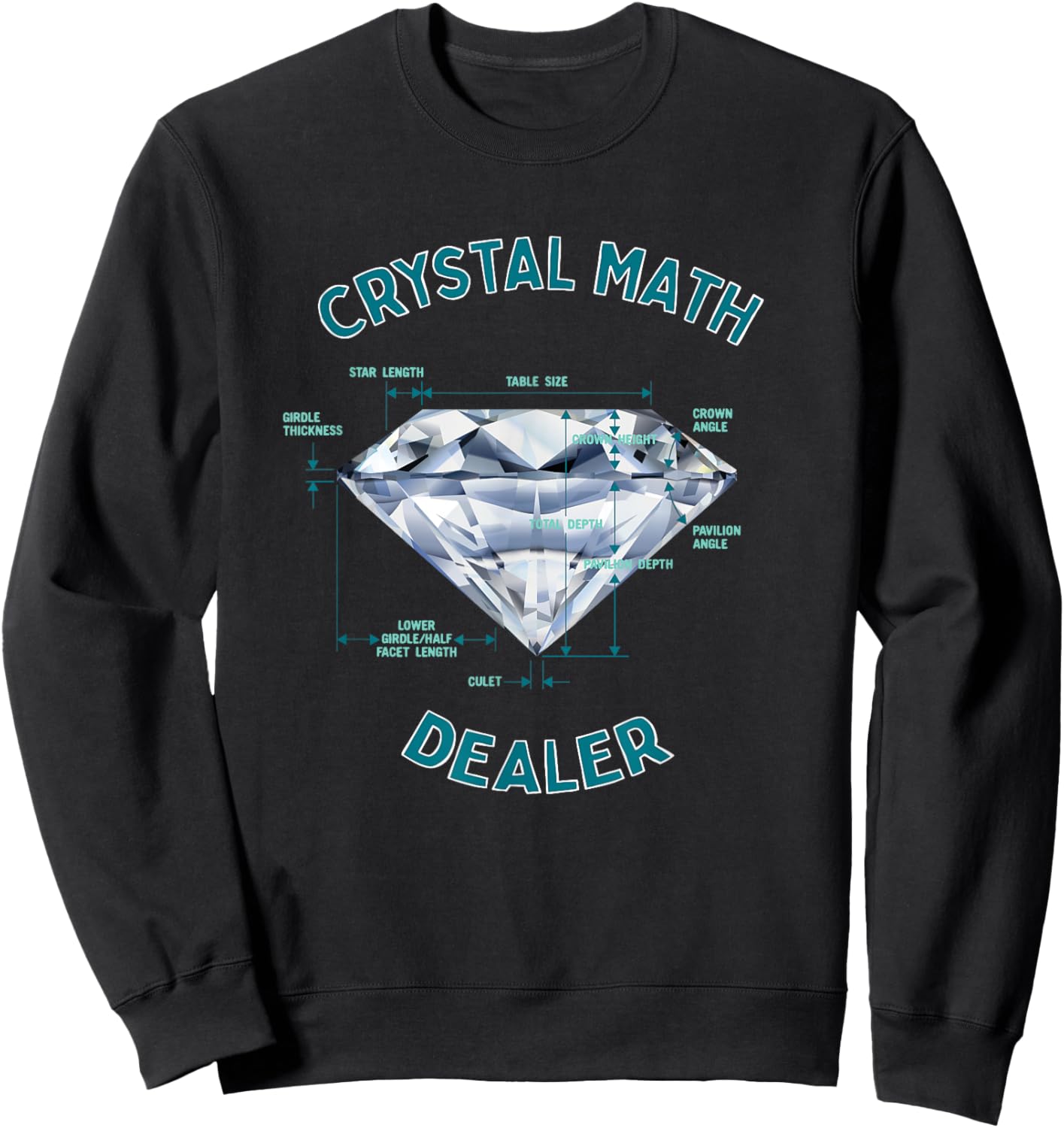 Gemstone Tester Goldsmith Silversmith Bling Lovers - Funny Crystal Math Dealer - Gemologist Diamond Jeweler Humor -Adults Black Short Sleeve Sweatshirt - Sweatshirt | Black