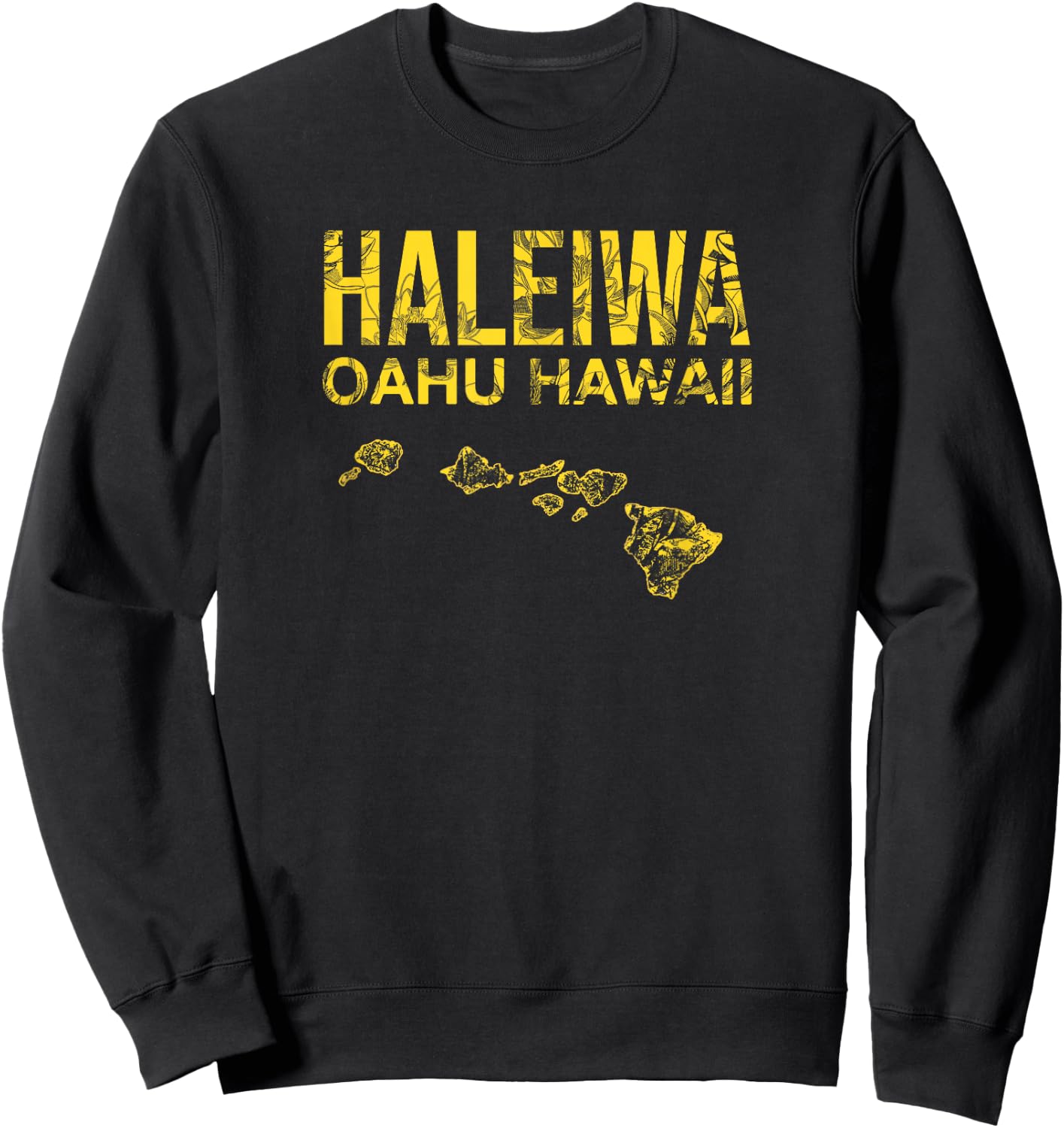 Hawaii HALEIWA North Shore Oahu Hawaiian Islands Sweatshirt - Sweatshirt | Black
