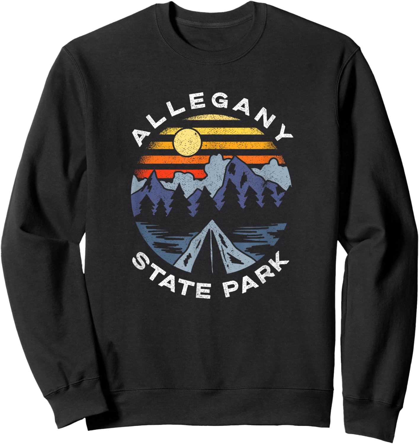 Allegany State Park New York Mountains Vacation Souvenir Sweatshirt - Sweatshirt | Black