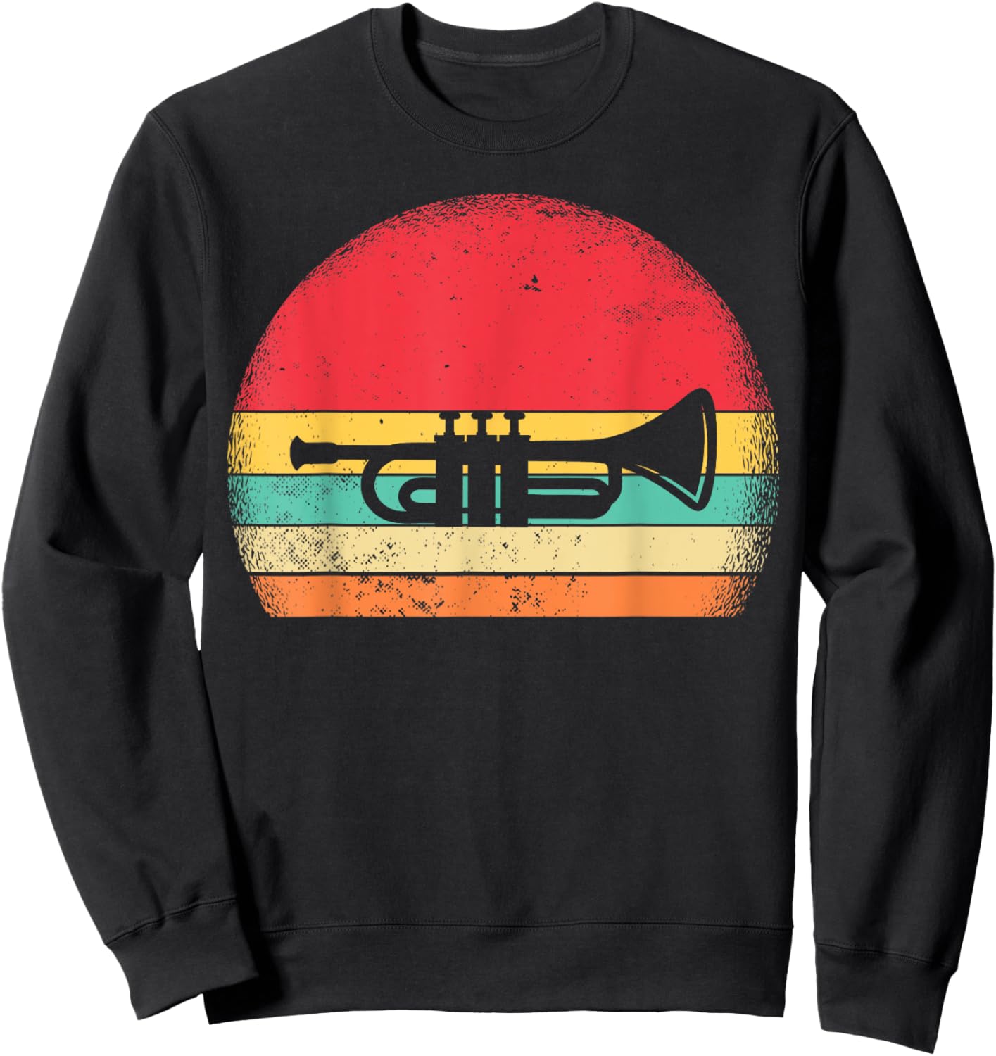 Vintage Retro Trumpet Retro Gift Women Boys Girls Sweatshirt - Sweatshirt | Black
