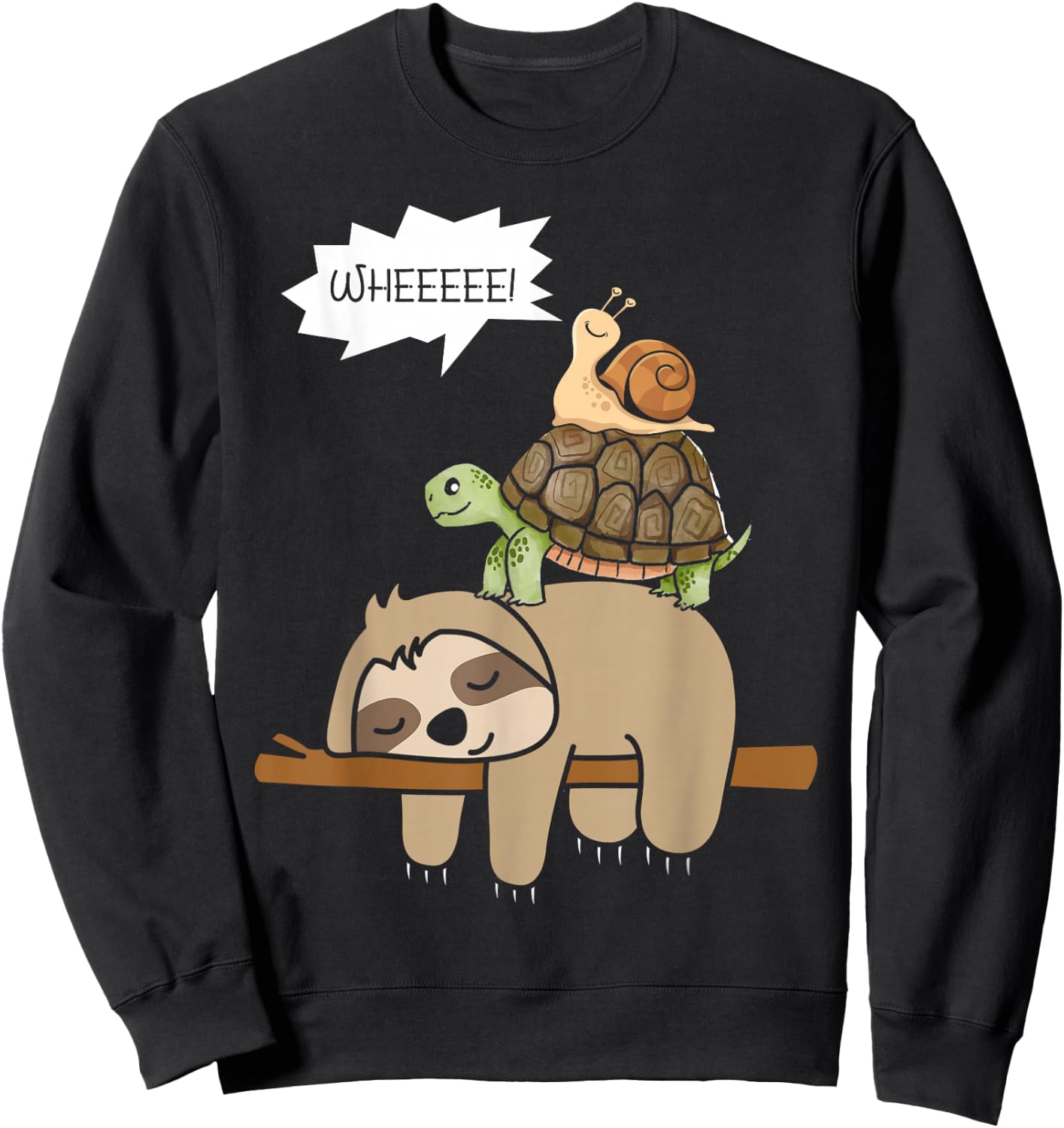 Zoo Animals Gift Snail Turtle Sloth Sweatshirt - Sweatshirt | Black