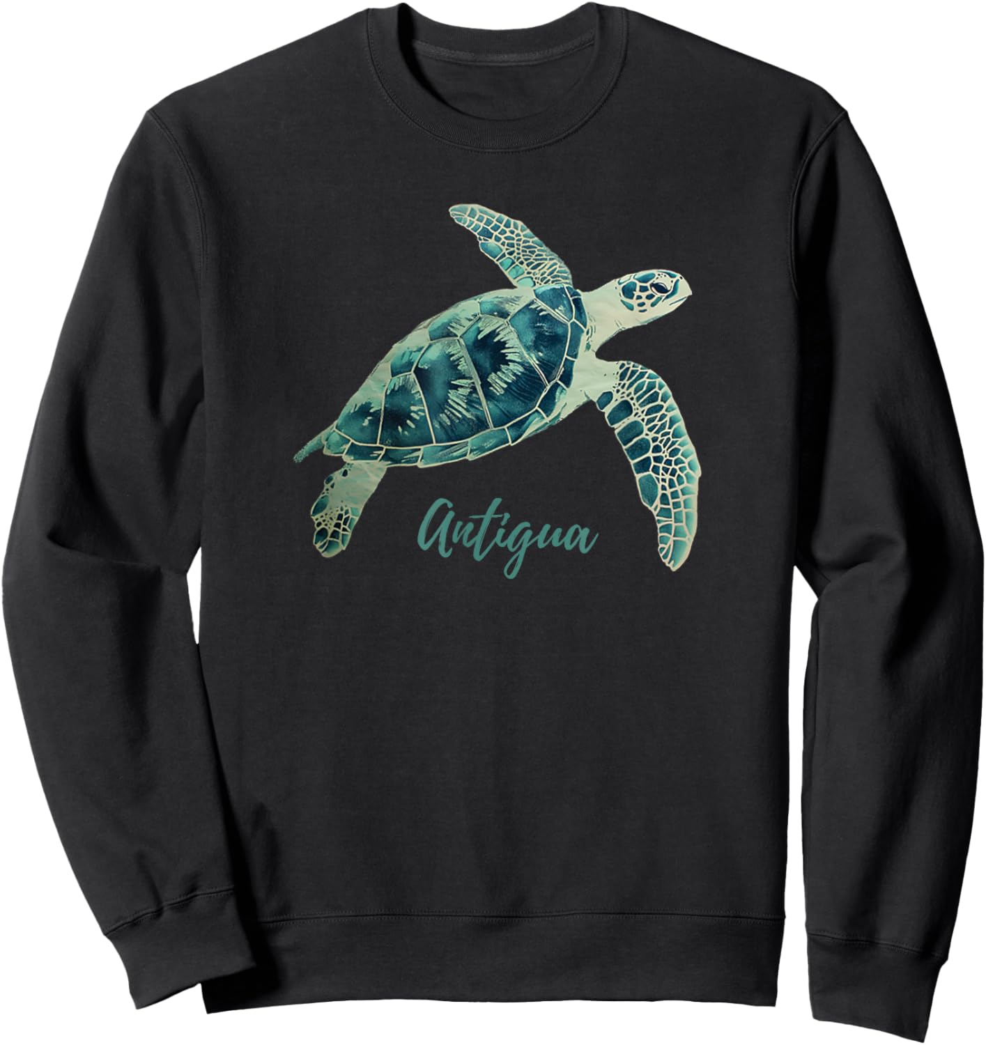 Antigua Barbuda Sea Turtle Scuba Diving Beach Travel Vintage Men Women Sweatshirt - Sweatshirt | Black