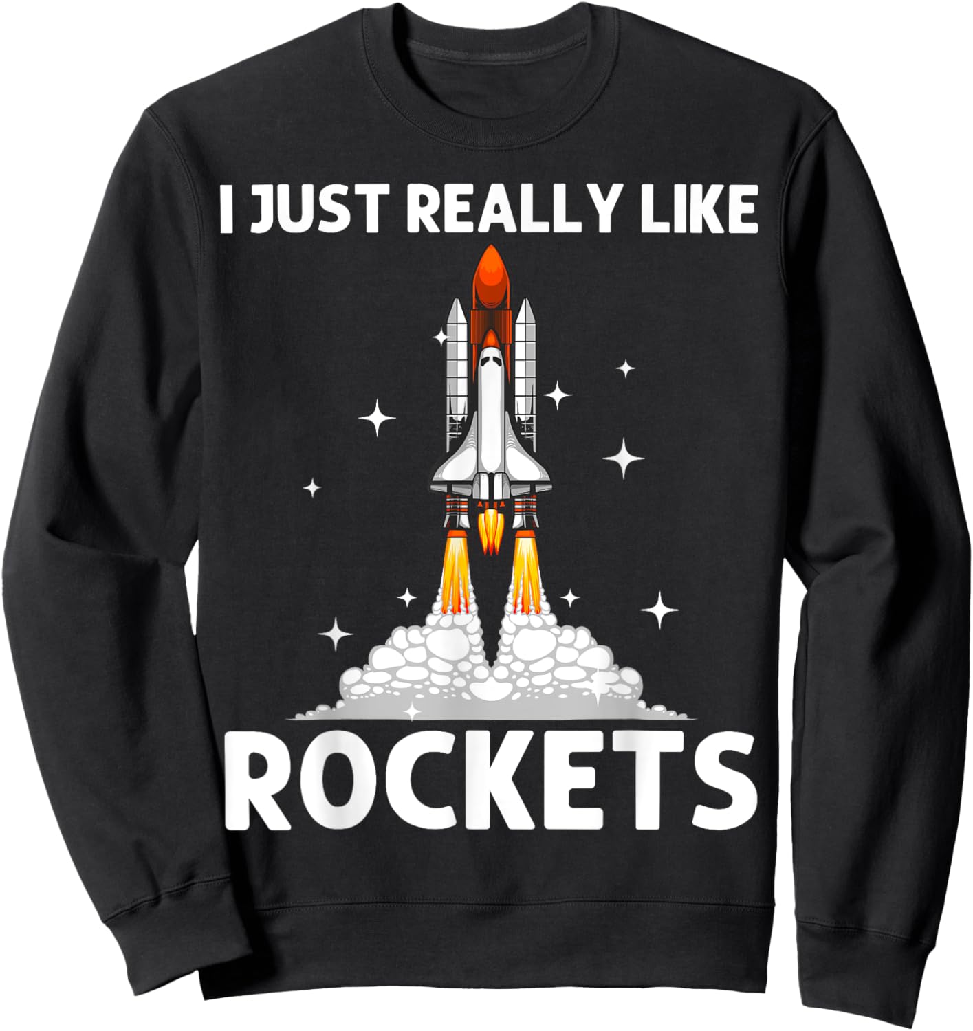 Cool Rocket Design Women Space Rocket Ship Vehicle Sweatshirt - Sweatshirt | Black