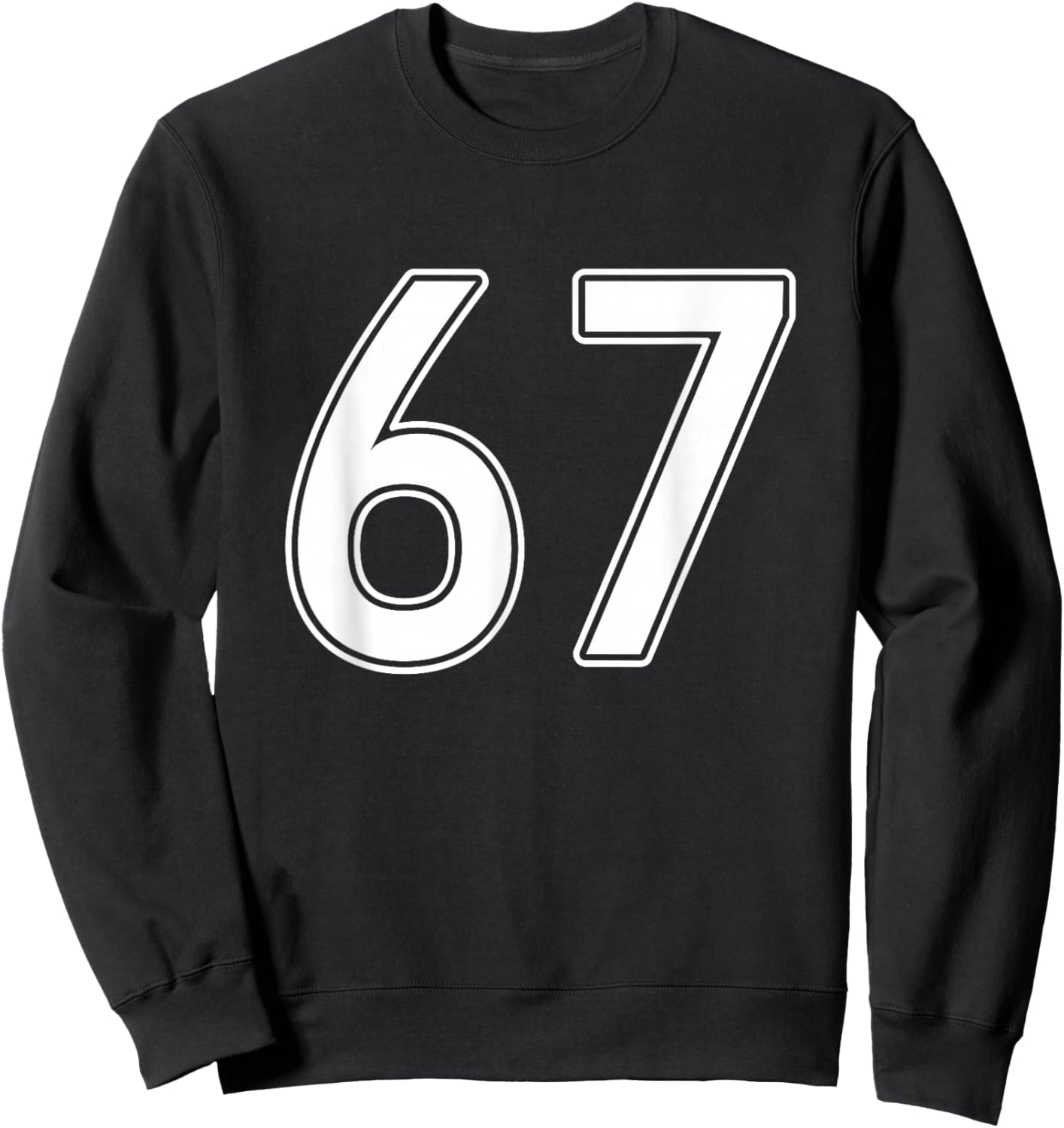 Number #67 White Sports Team Sweatshirt - Sweatshirt | Black