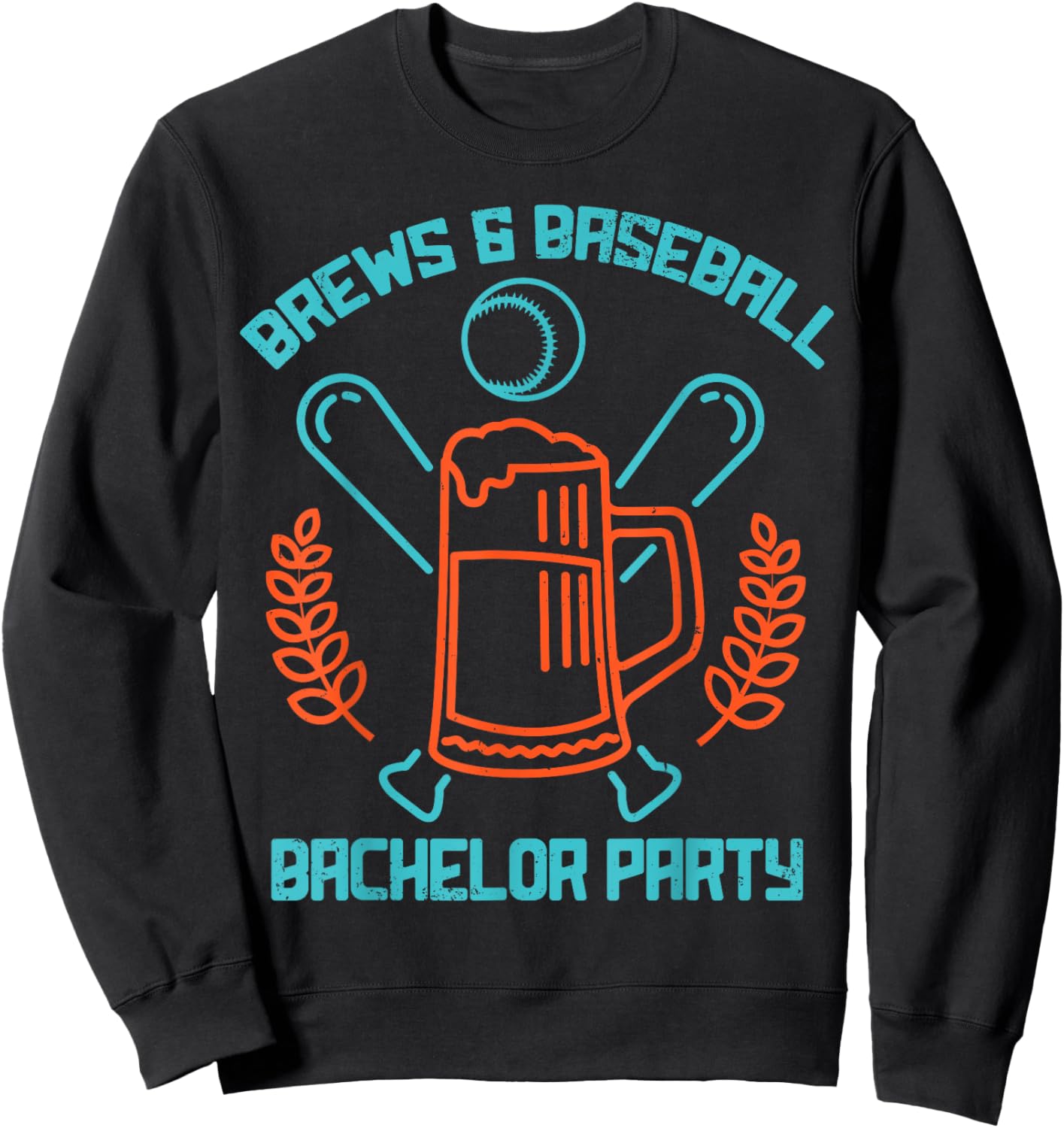 Brews & Baseball Bachelor Party, Best Baseball Fan or Player Sweatshirt - Sweatshirt | Black