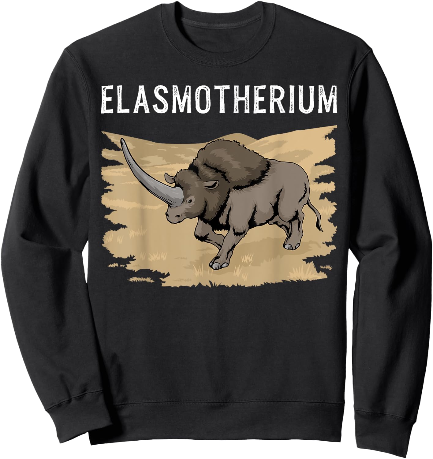 Elasmotherium Piacenzian Sibiricum Extinct Rhinocerus Sweatshirt - Sweatshirt | Black