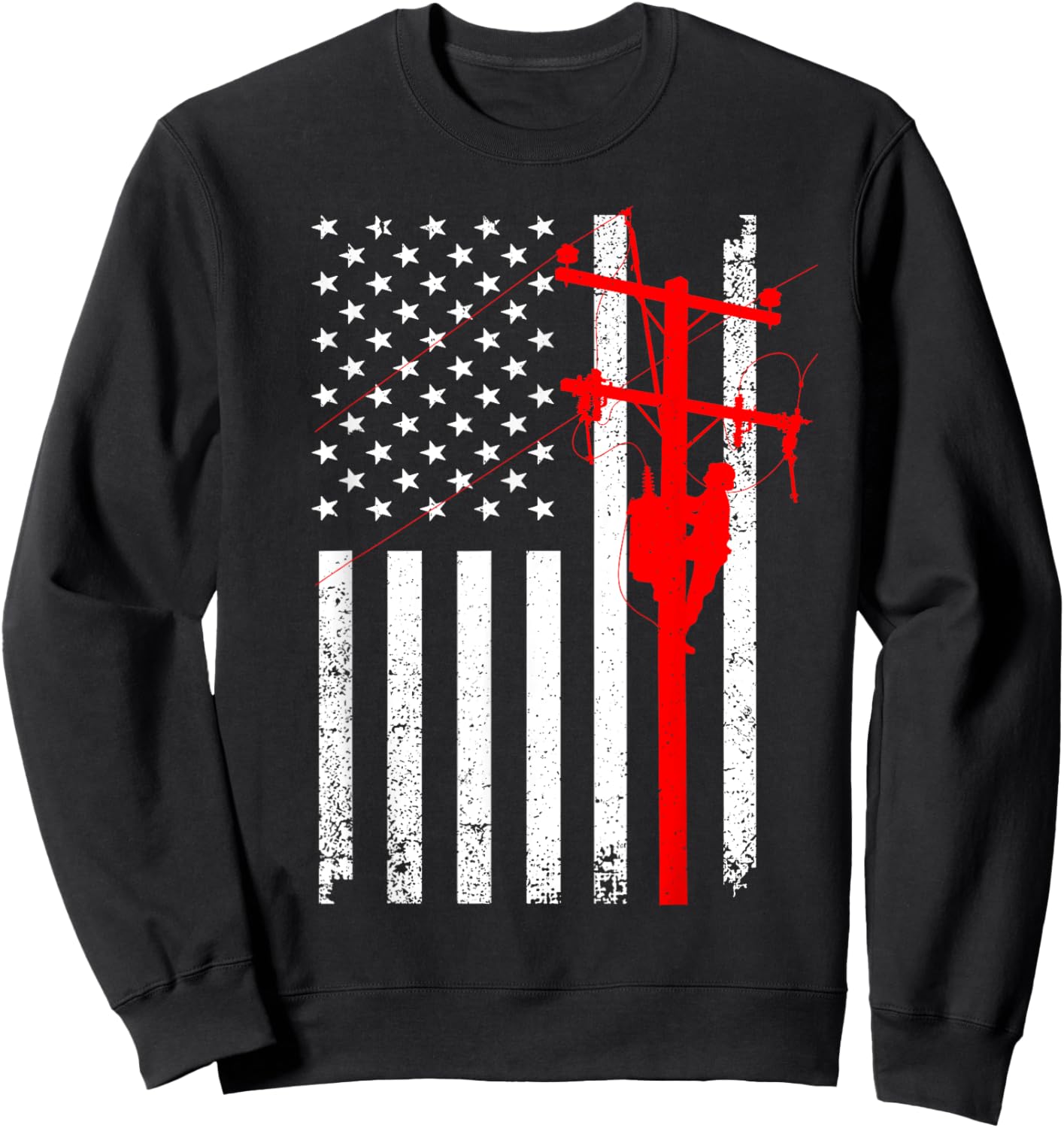 Cool Lineman Design Women Kids Electrical Lineman Sweatshirt - Sweatshirt | Black