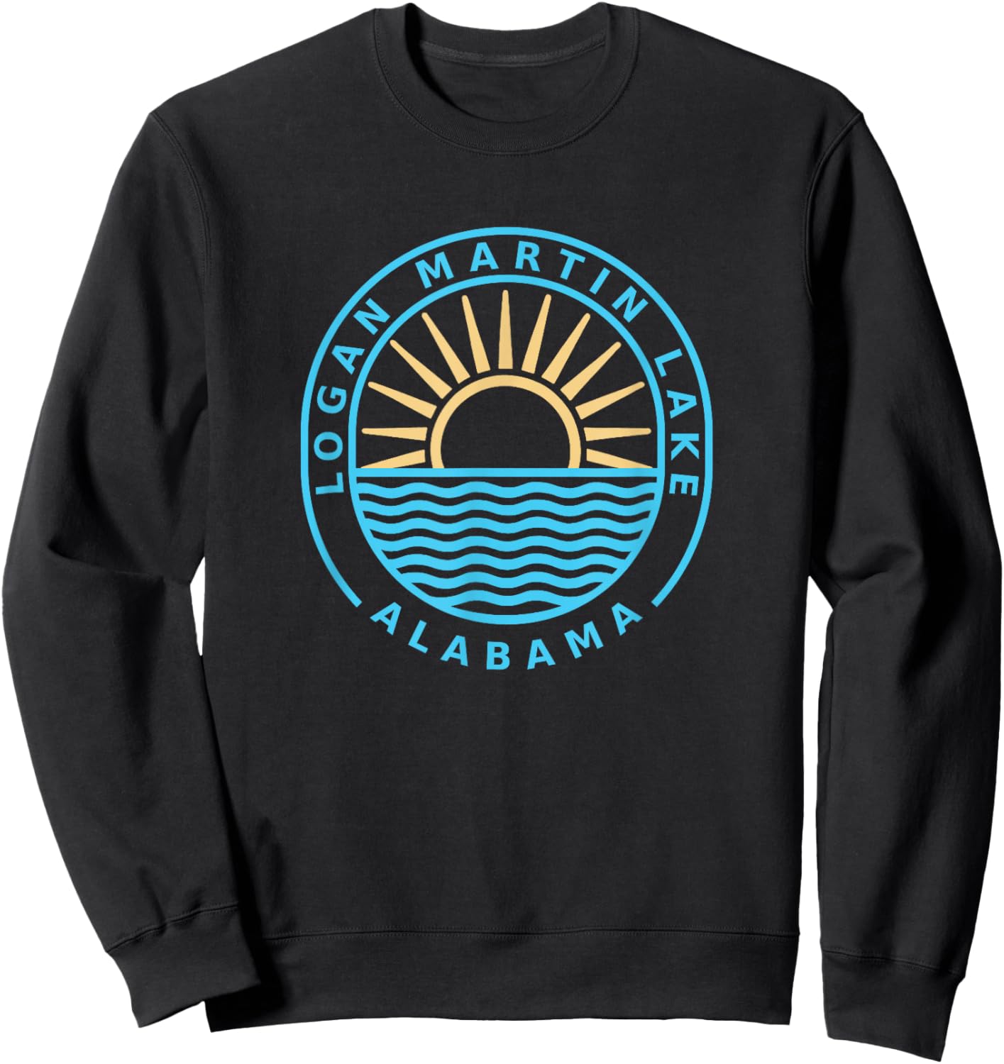 Logan Martin Lake Alabama Outdoors Vintage Sweatshirt - Sweatshirt | Black