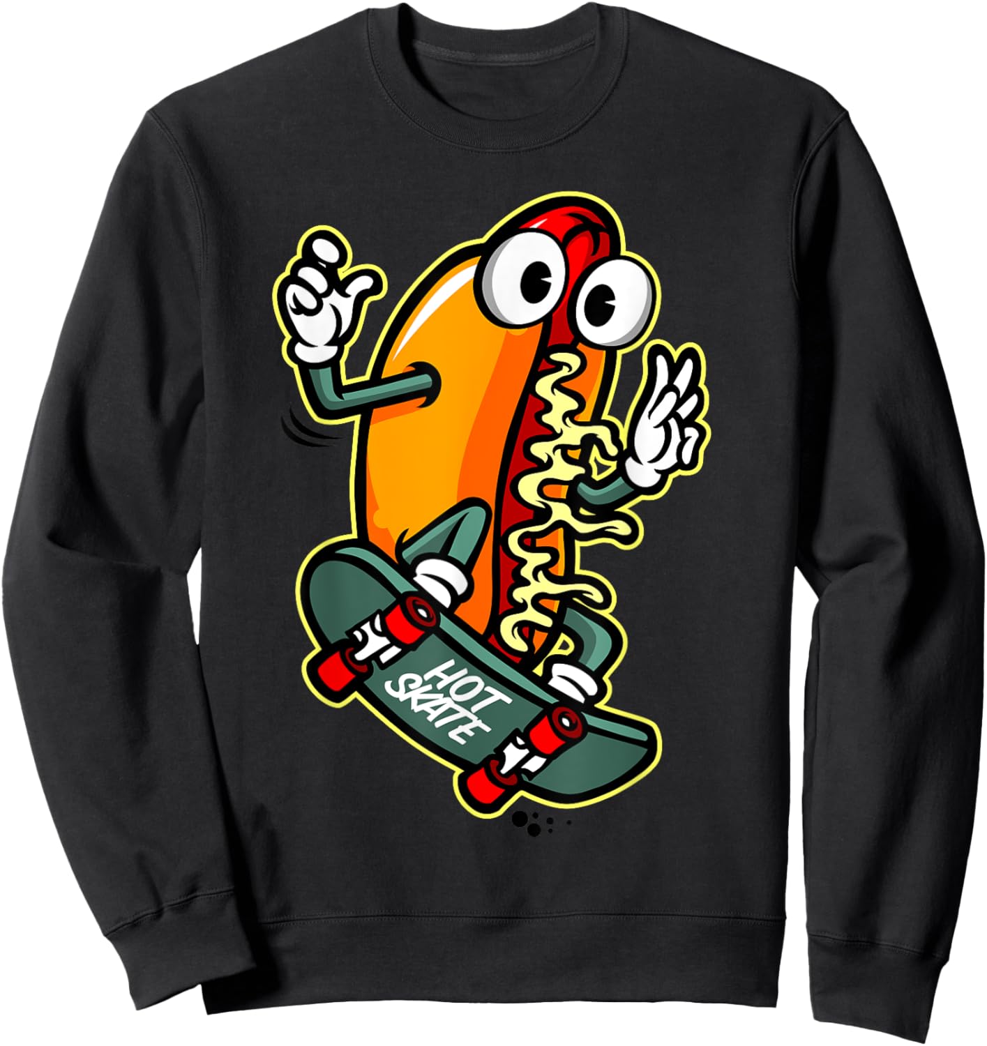 Skateboarding Hot Dog Sweatshirt - Sweatshirt | Black