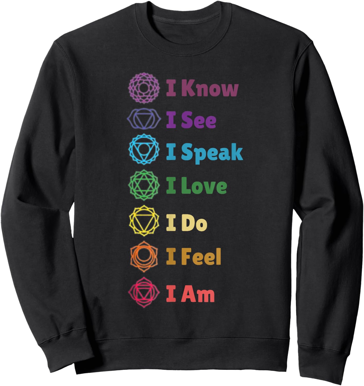 Chakra Alignment, Yoga, Meditation Spiritual Sweatshirt - Sweatshirt | Black