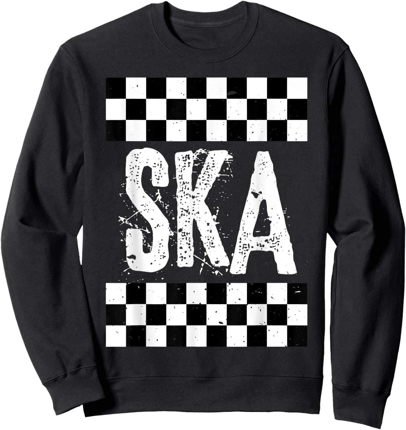 Ska Music T Shirt For Life Reggae Checkerboard Image Shirt Sweatshirt - Sweatshirt | Black