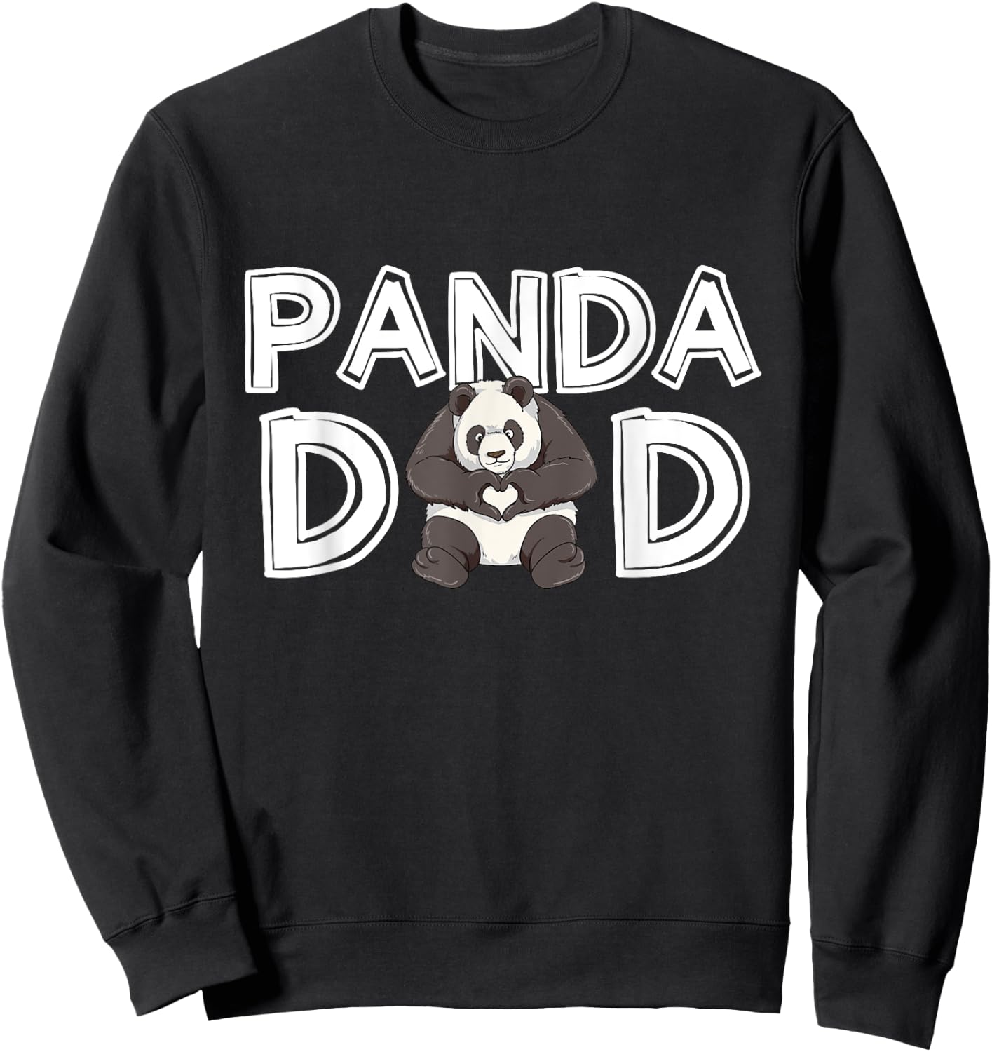 Panda Dad Daddy Father's Day Gift Panda Sweatshirt - Sweatshirt | Black