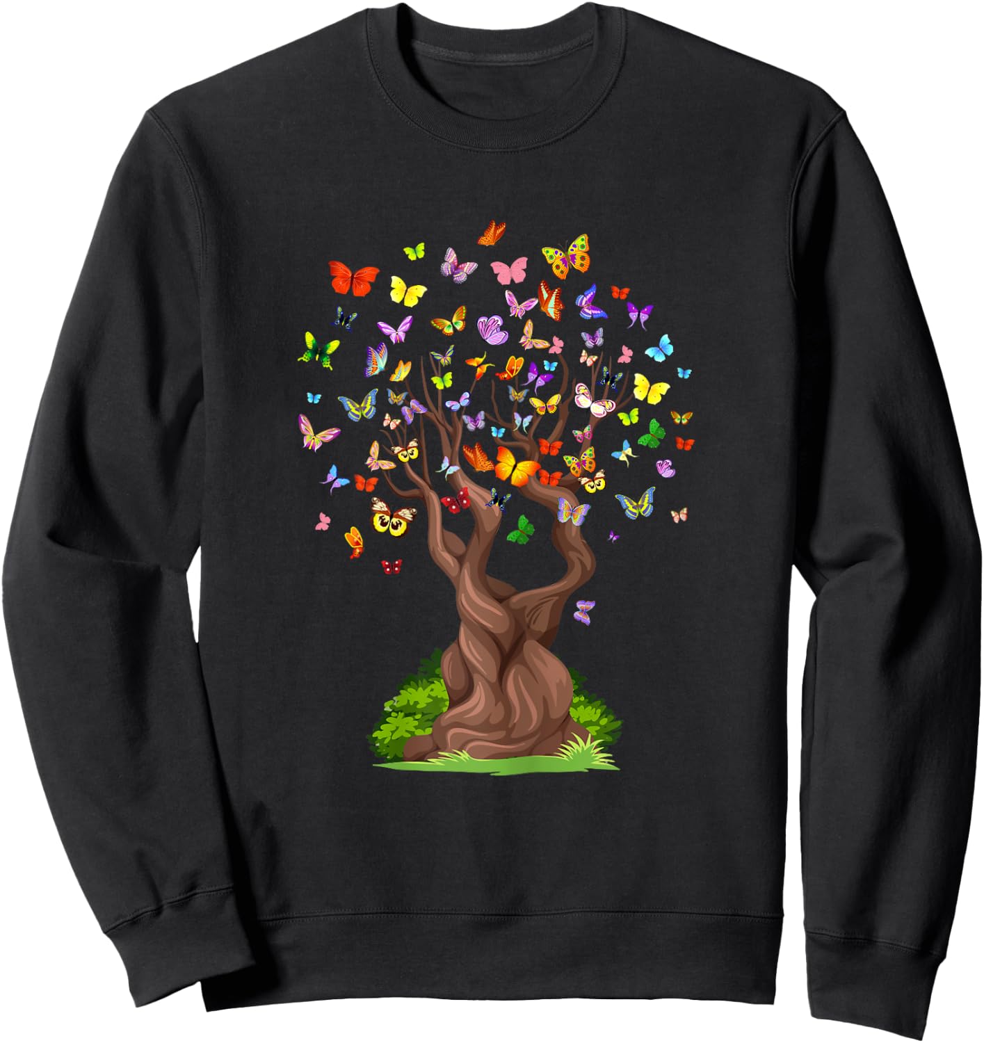 ButterflyTree Beautiful Nature Lover Butterfly Sweatshirt - Sweatshirt | Black