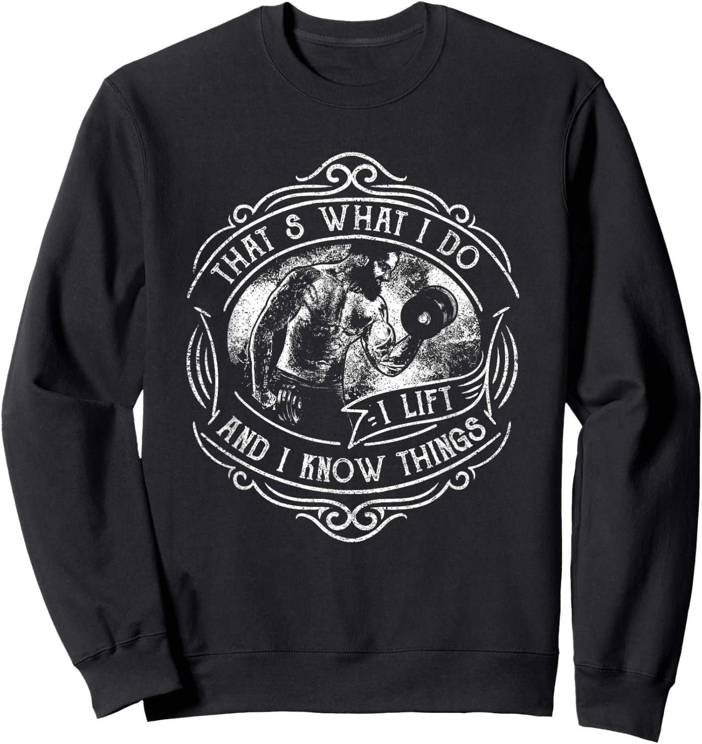 Weightlifting Humor Cool Gym Clothing Retro Bodybuilding Sweatshirt - Sweatshirt | Black