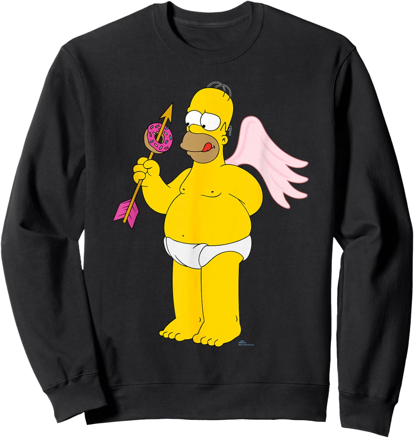 The Simpsons Homer Simpson Cupid Donut Arrow Valentine’s Day Sweatshirt - Sweatshirt | Black