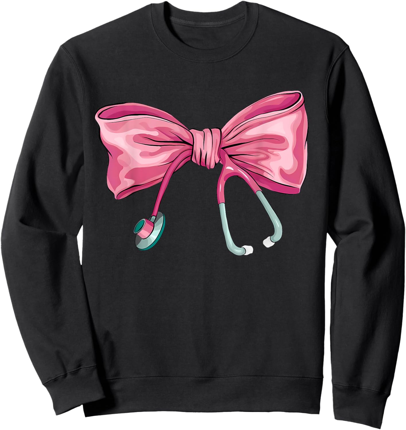 Nurse Coquette Stethoscope Bow Cute Women Girl Nurse Sweatshirt - Sweatshirt | Black