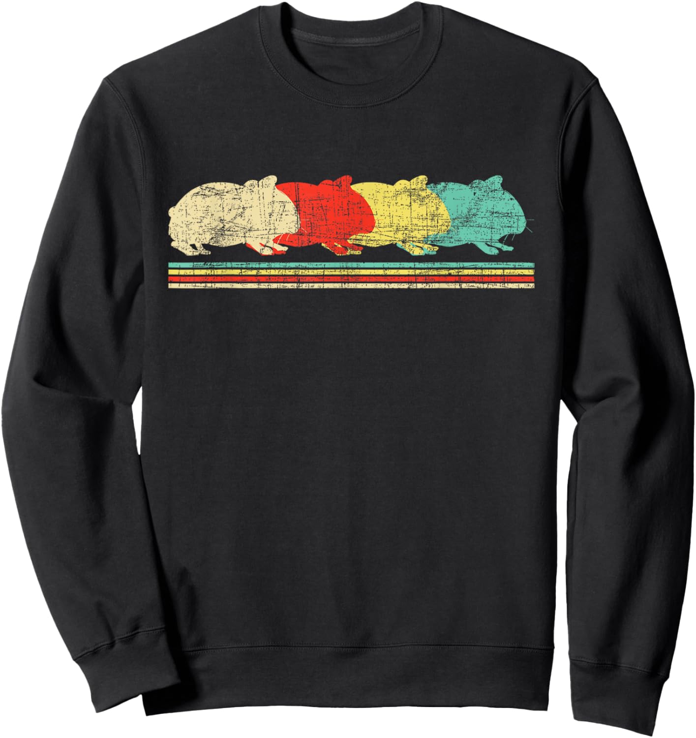 Retro Vintage Guinea Pig - Pet Owner Animal Lover Sweatshirt - Sweatshirt | Black