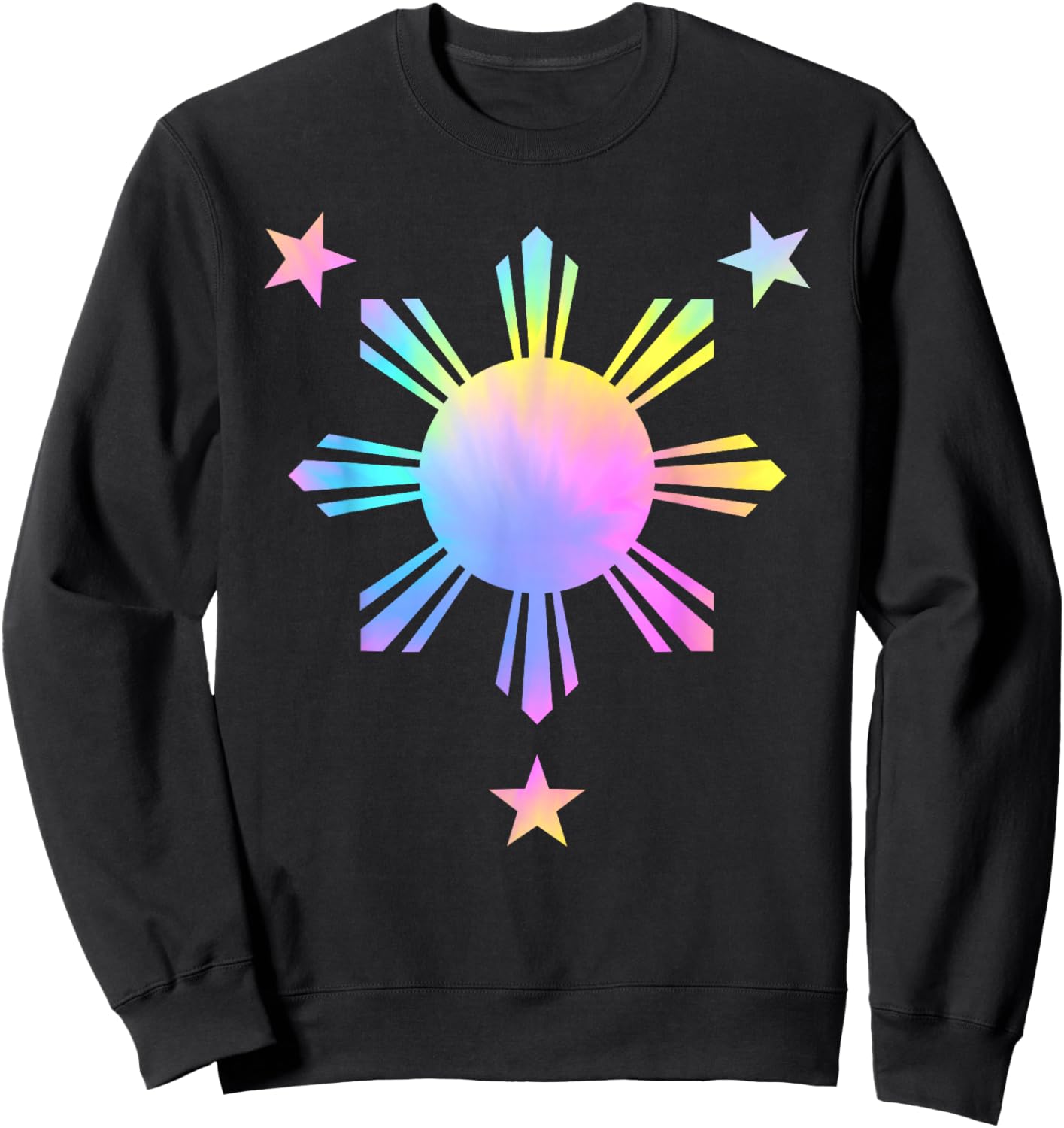 Tie Dye Philippines Flag Cute Filipino Pinoy Filipina Girls Sweatshirt - Sweatshirt | Black