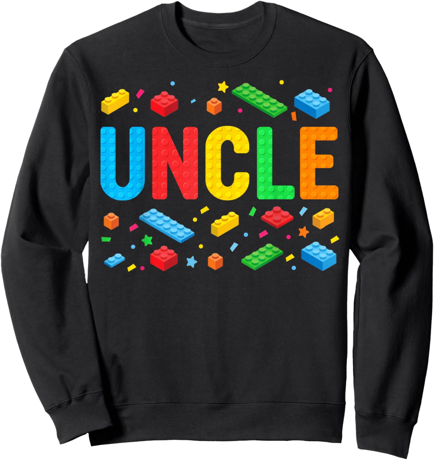 Uncle Master Builder Building Bricks Blocks Family Matching Sweatshirt - Sweatshirt | Black