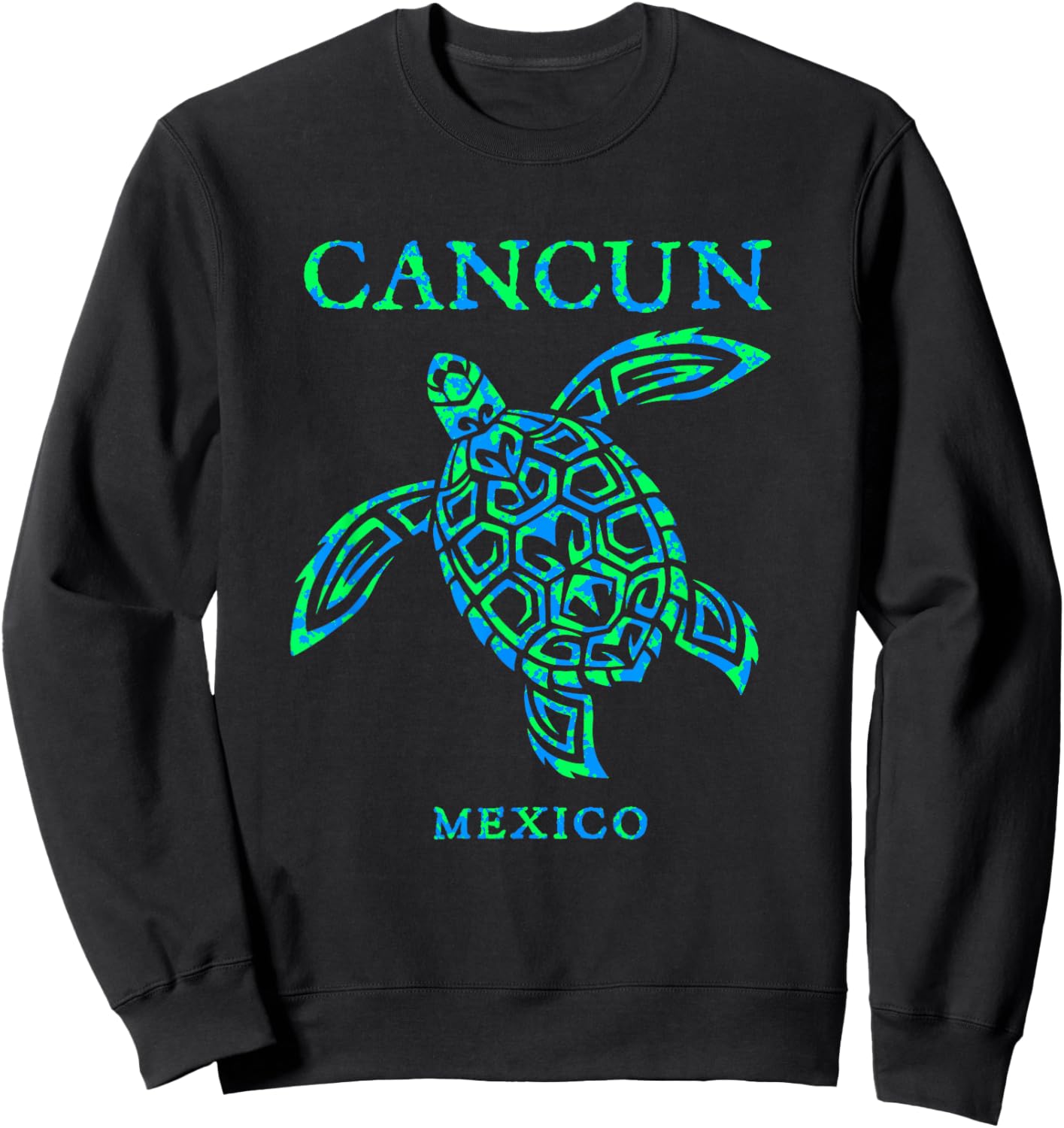 Cancun Mexico Sea Turtle Boys Girls Vacation Souvenir Sweatshirt - Sweatshirt | Black