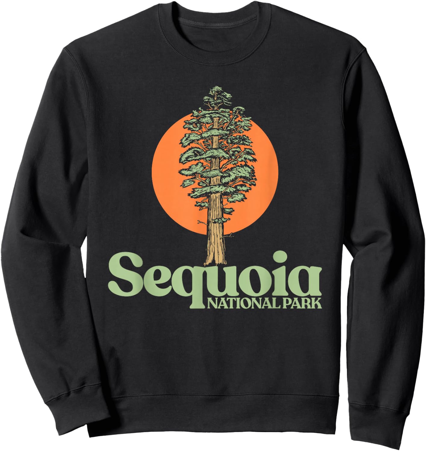 Sequoia National Park General Sherman Tree Graphic Sweatshirt - Sweatshirt | Black