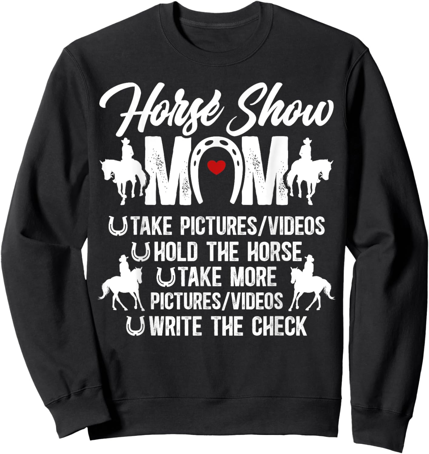 Horse Show Mom Definition Equestrian Mom Horse Show Mama Sweatshirt - Sweatshirt | Black