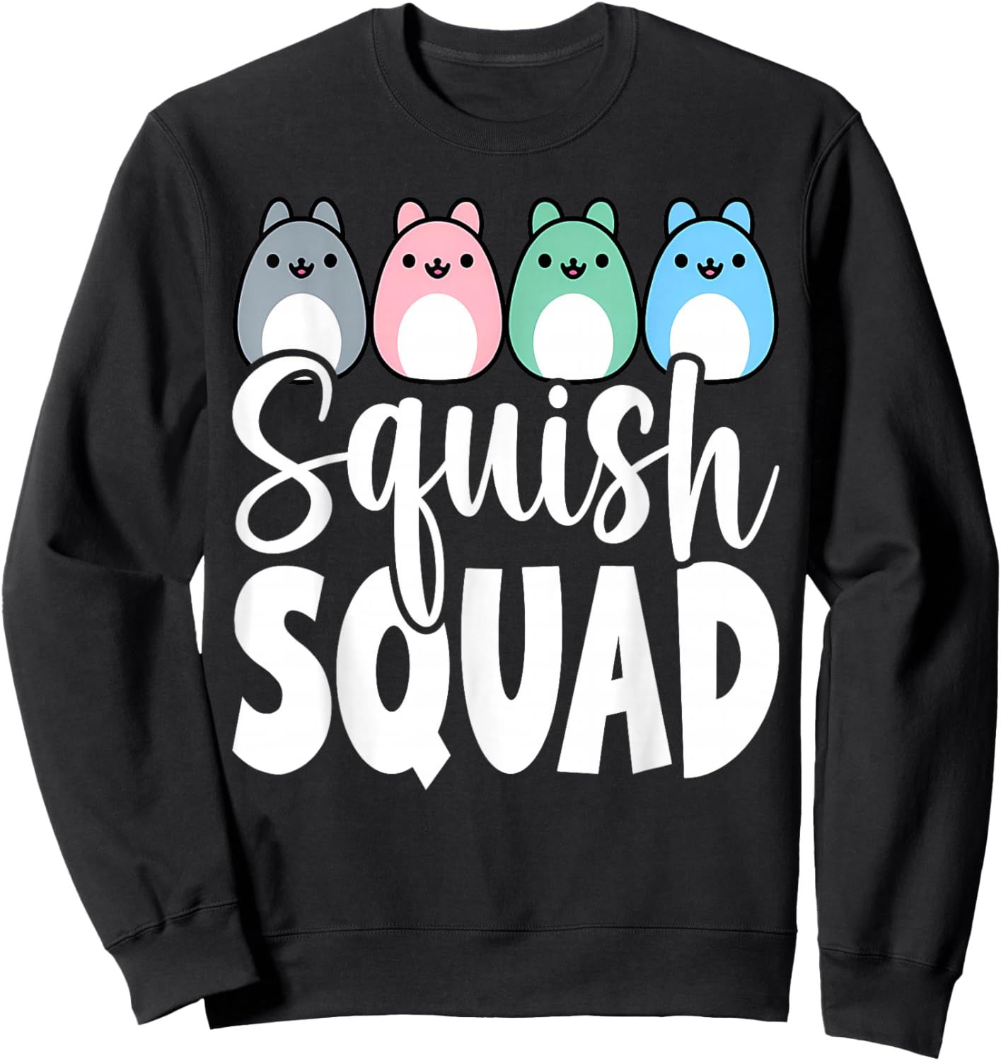 Squish Squad! Stuffed Animal Plush Mallow Collector Soft Sweatshirt - Sweatshirt | Black