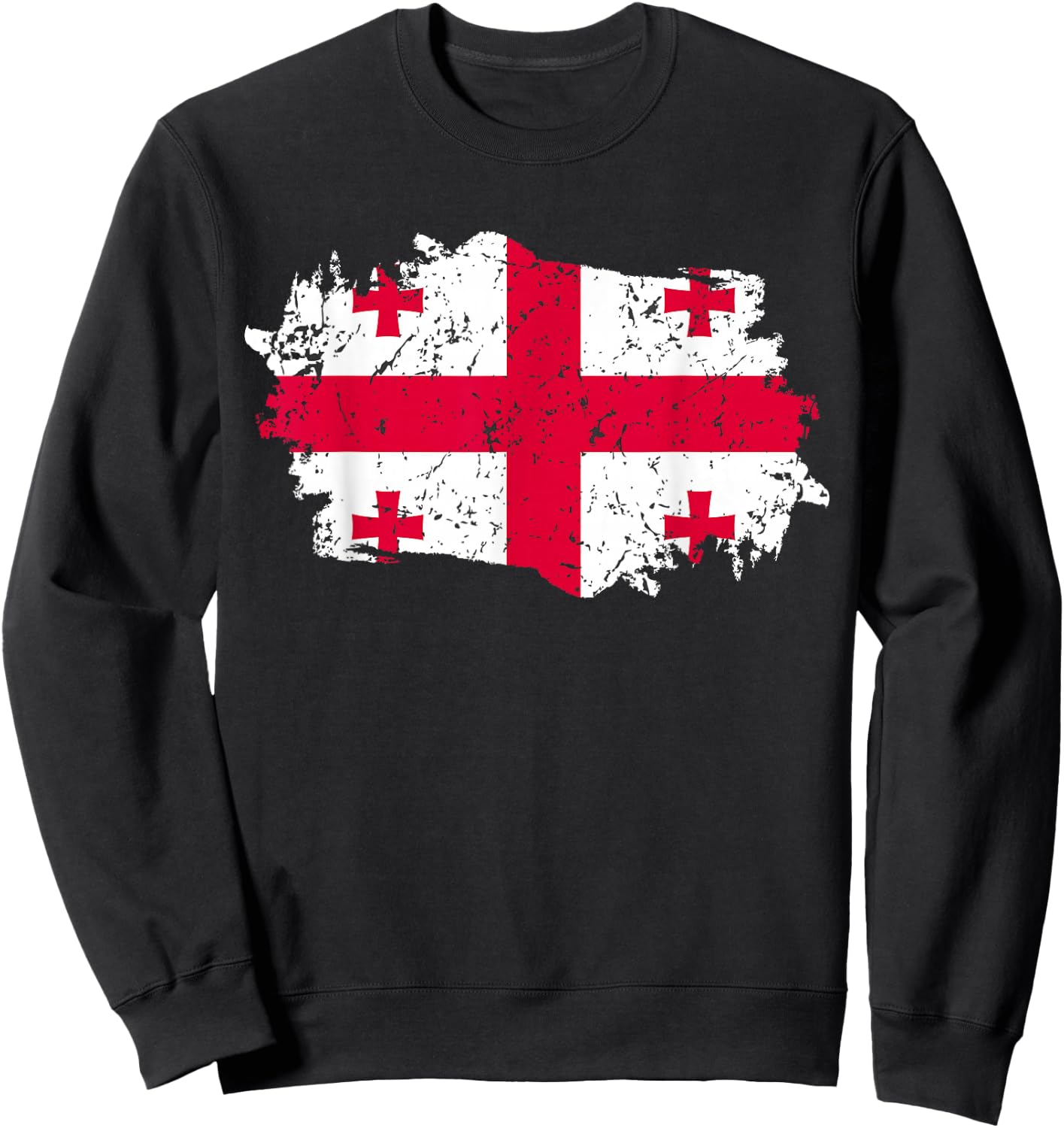 Georgia Flag Design Grunge Country Flag Georgia Sweatshirt - Sweatshirt | Black