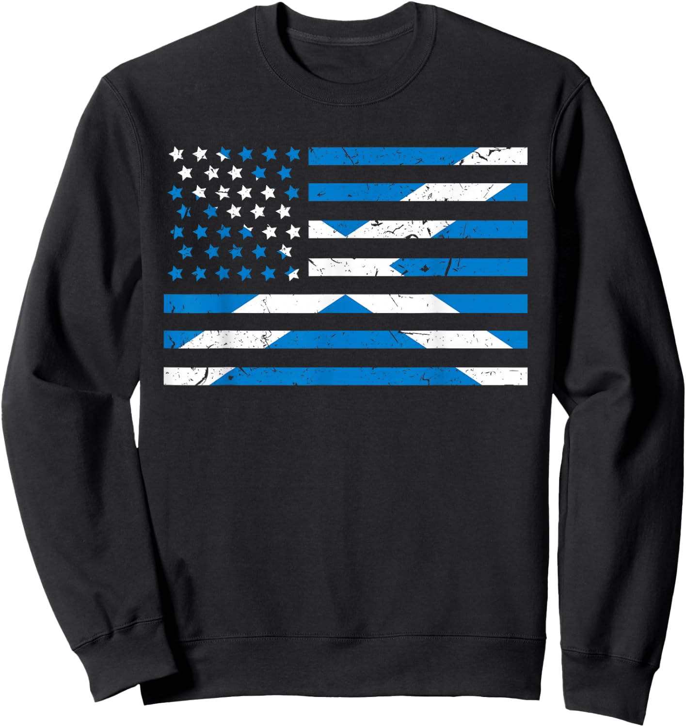 Scottish American Flag Proud Scotland USA Women Kids Sweatshirt - Sweatshirt | Black