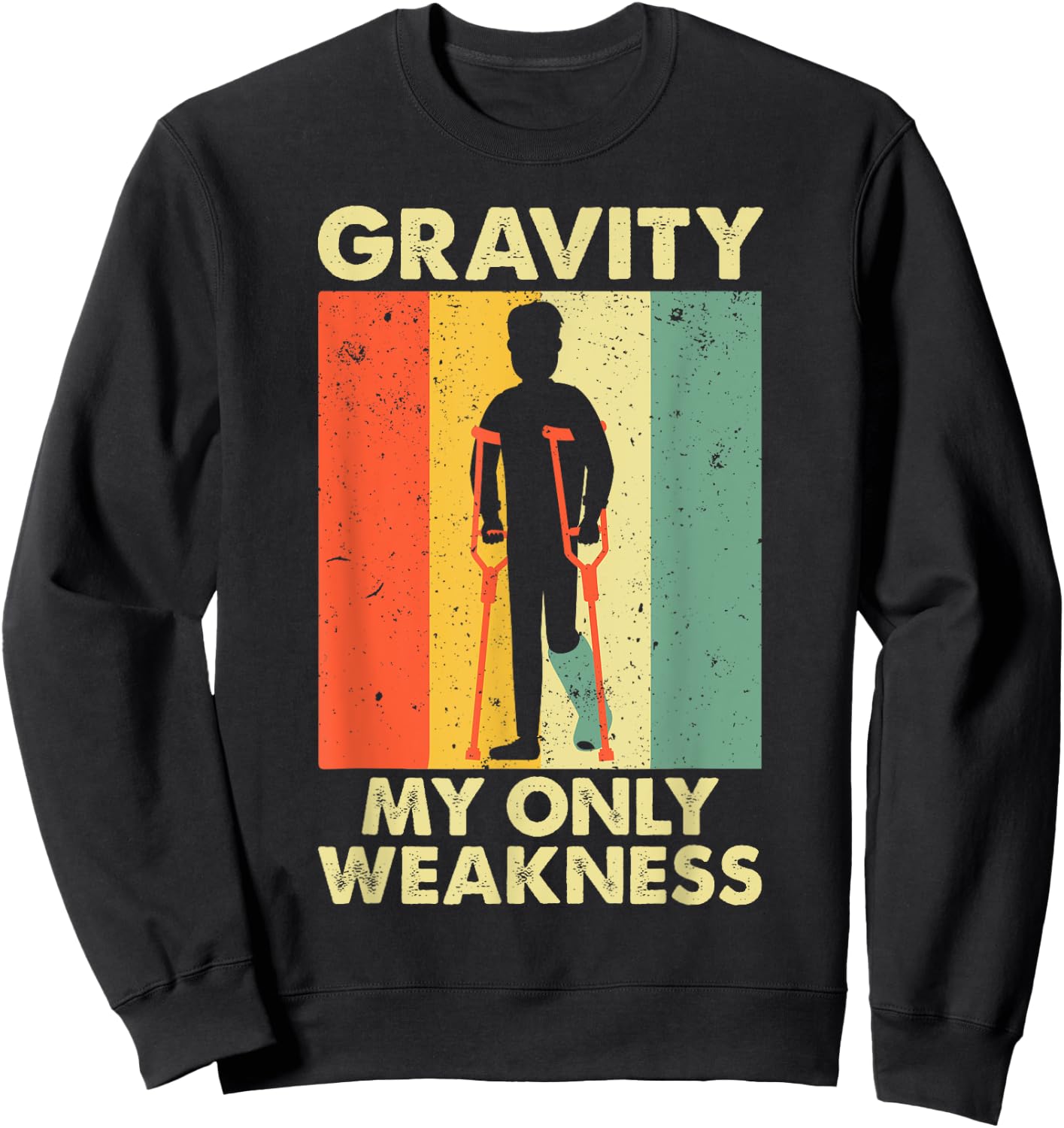 Funny Broken Leg Art Women Ankle Knee Foot Surgery Sweatshirt - Sweatshirt | Black