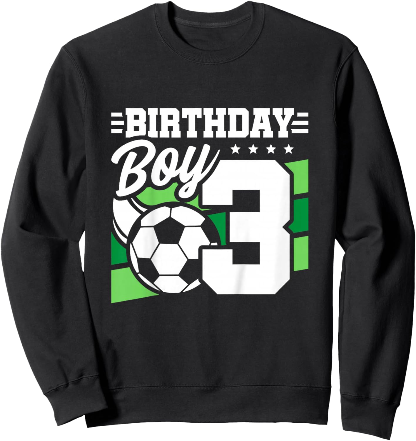 Kids Soccer Birthday Party - 3 Year Old Boy - 3rd Birthday Sweatshirt - Sweatshirt | Black