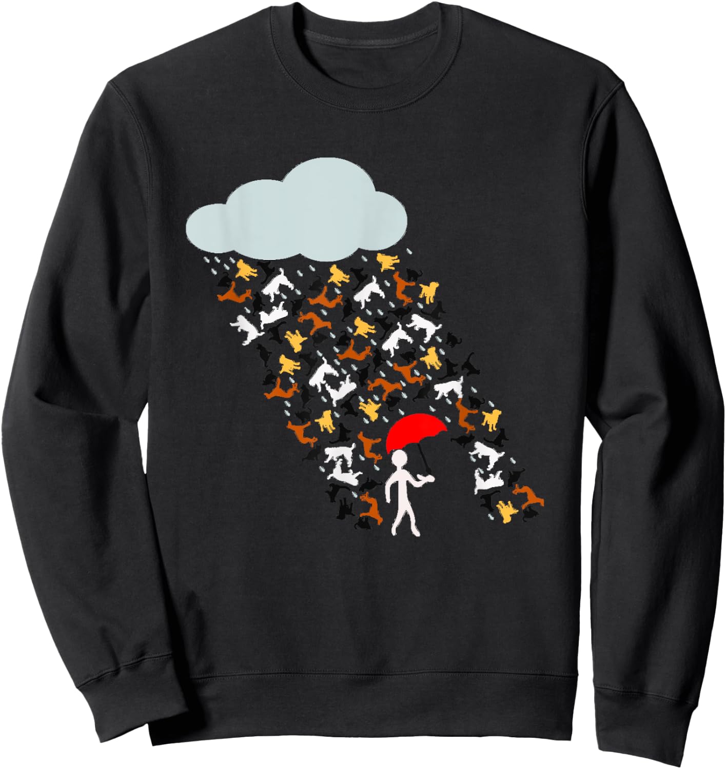 It's Raining Cats And Dogs Funny Cat Dog Women Kids Sweatshirt - Sweatshirt | Black