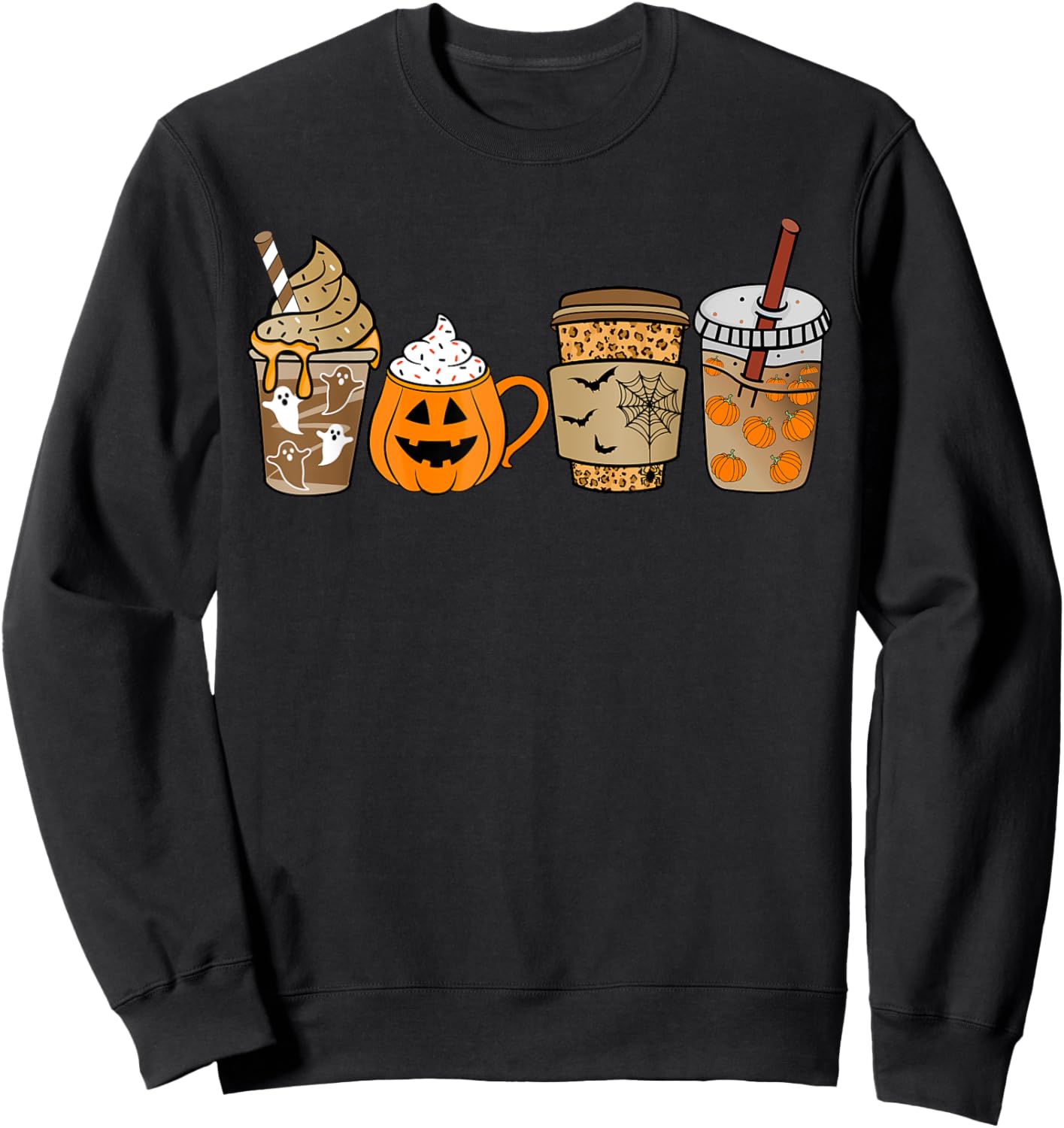 Pumpkin Spice Latte Coffee Fall Pumpkin Spice Thanksgiving Sweatshirt - Sweatshirt | Black