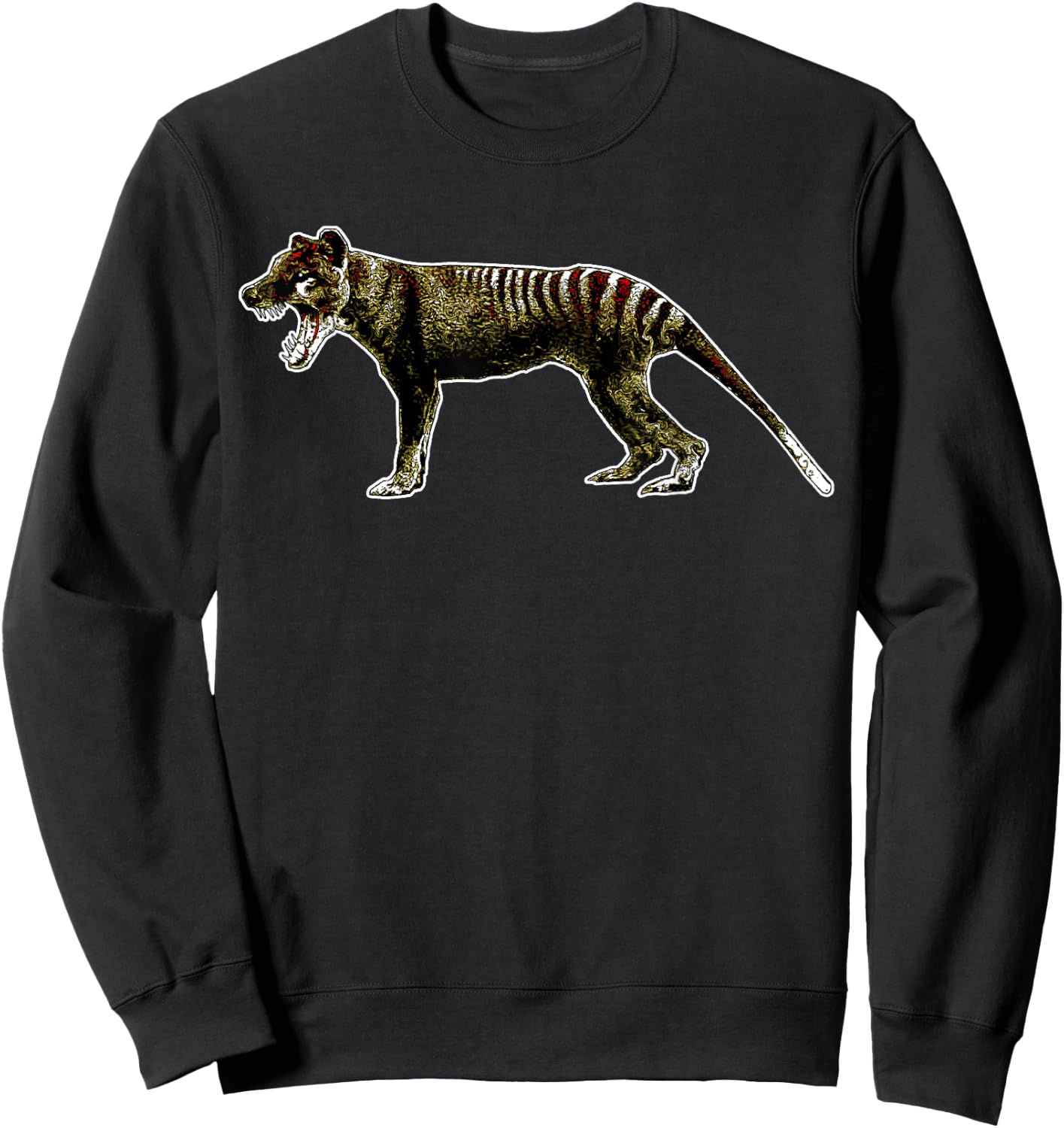 The Thylacine Vintage Graphic Marsupial Extinct Animal 1 Sweatshirt - Sweatshirt | Black