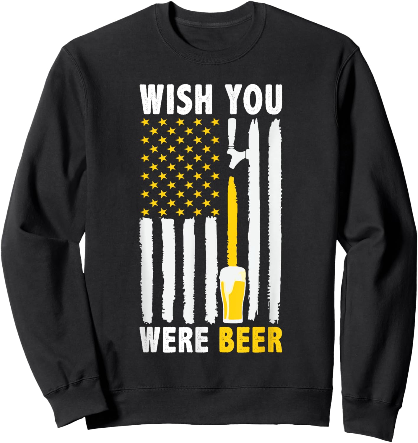 Wish You Were Beer Vintage Craft Beer Home Brewing Brewery Sweatshirt - Sweatshirt | Black