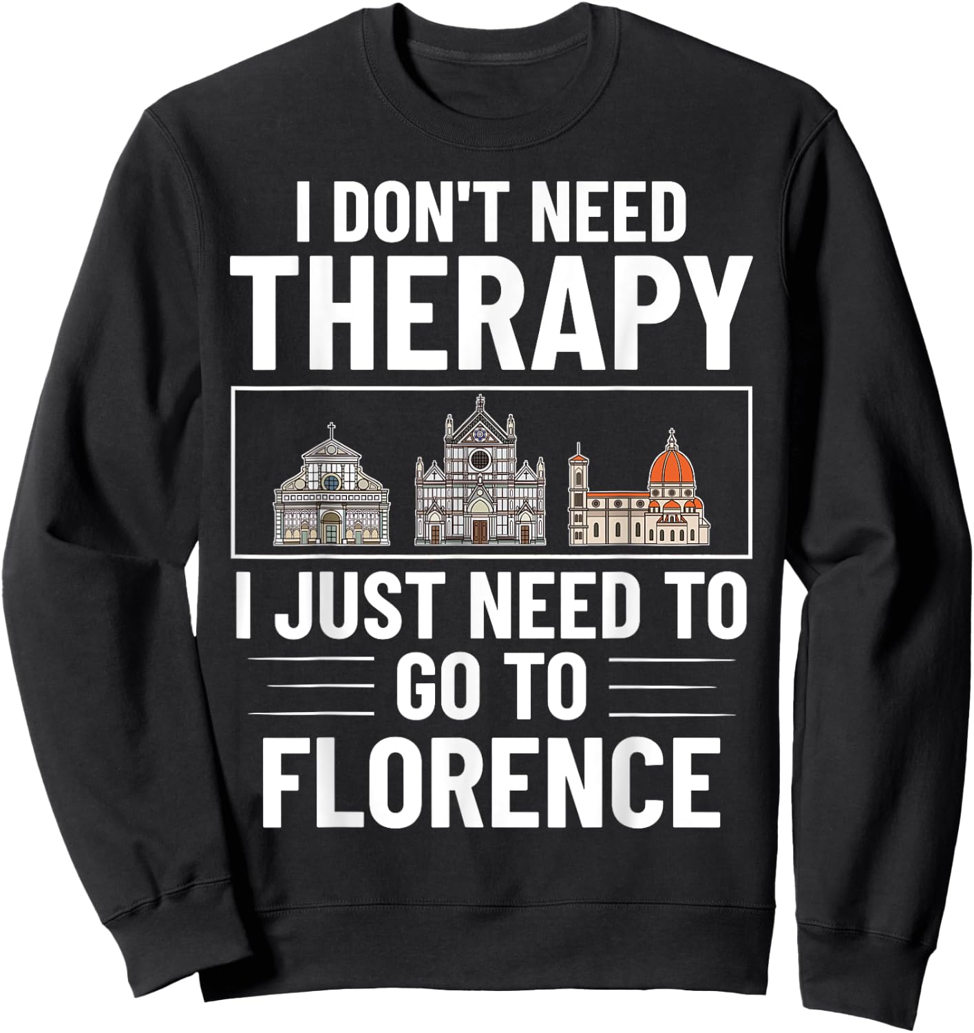Florence Italy City Skyline Map Travel Sweatshirt - Sweatshirt | Black